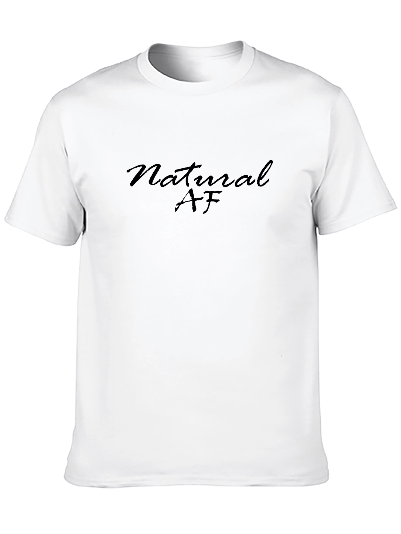 Natural AF Graphic Tee - Black Crew Neck T-Shirt