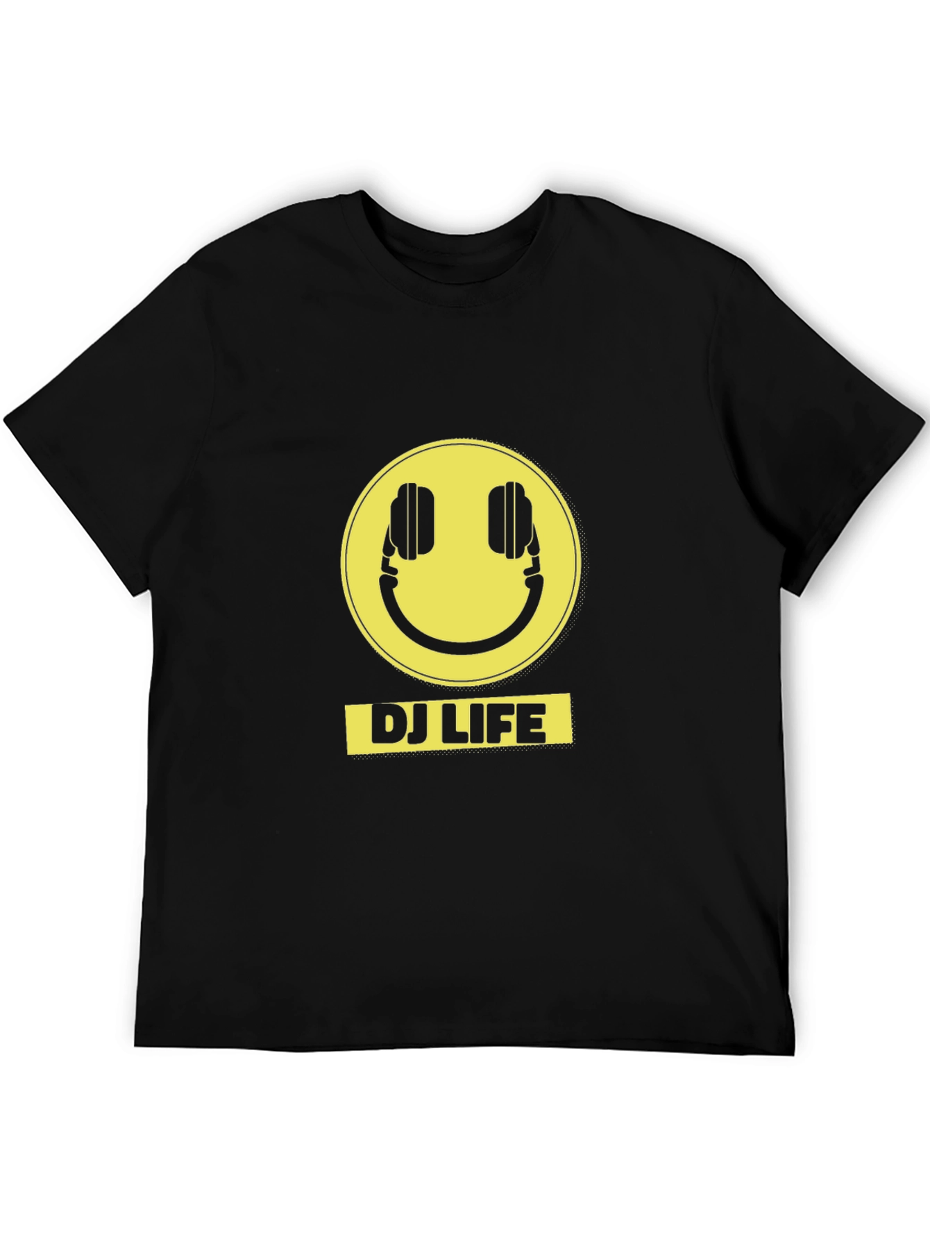 DJ Life Black T-Shirt with Yellow Graphic