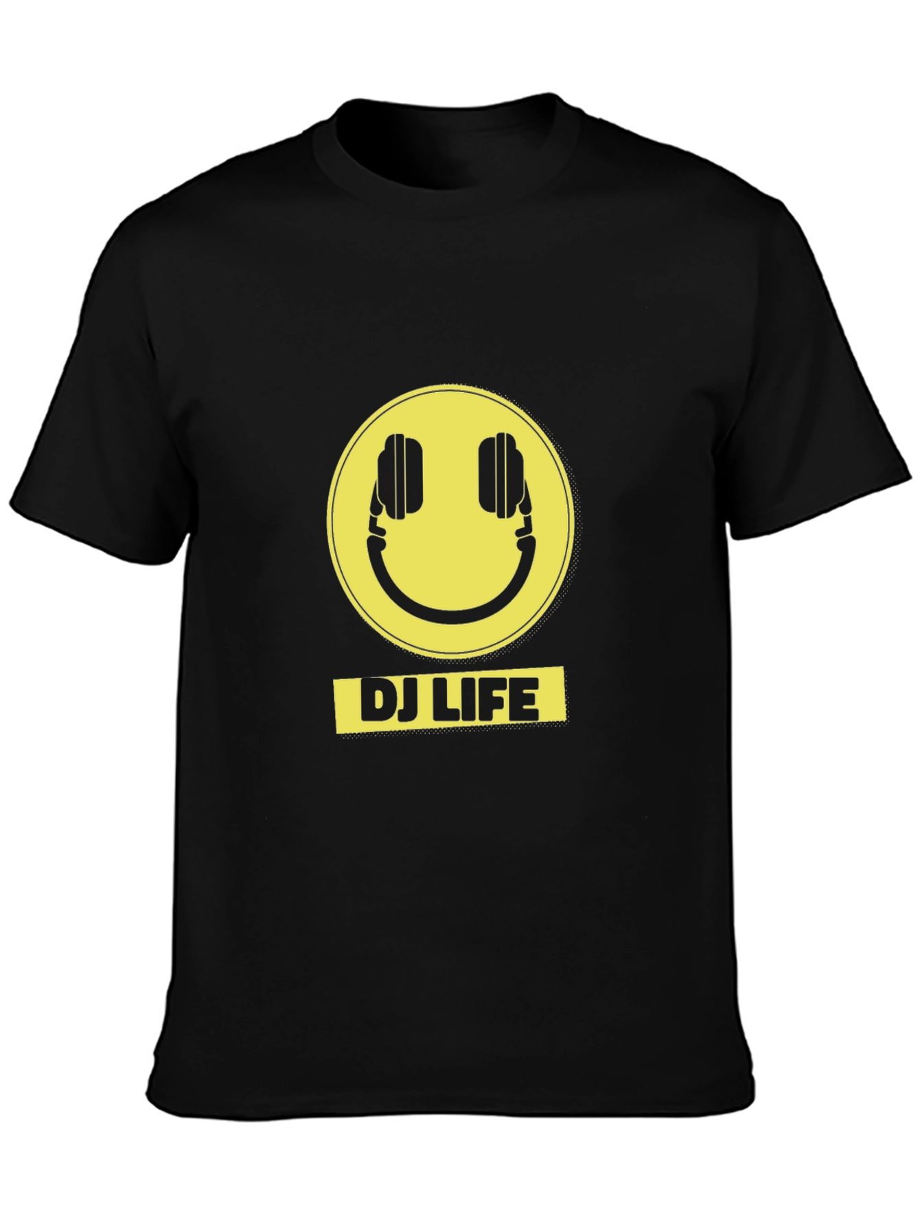 DJ Life Black T-Shirt with Yellow Graphic