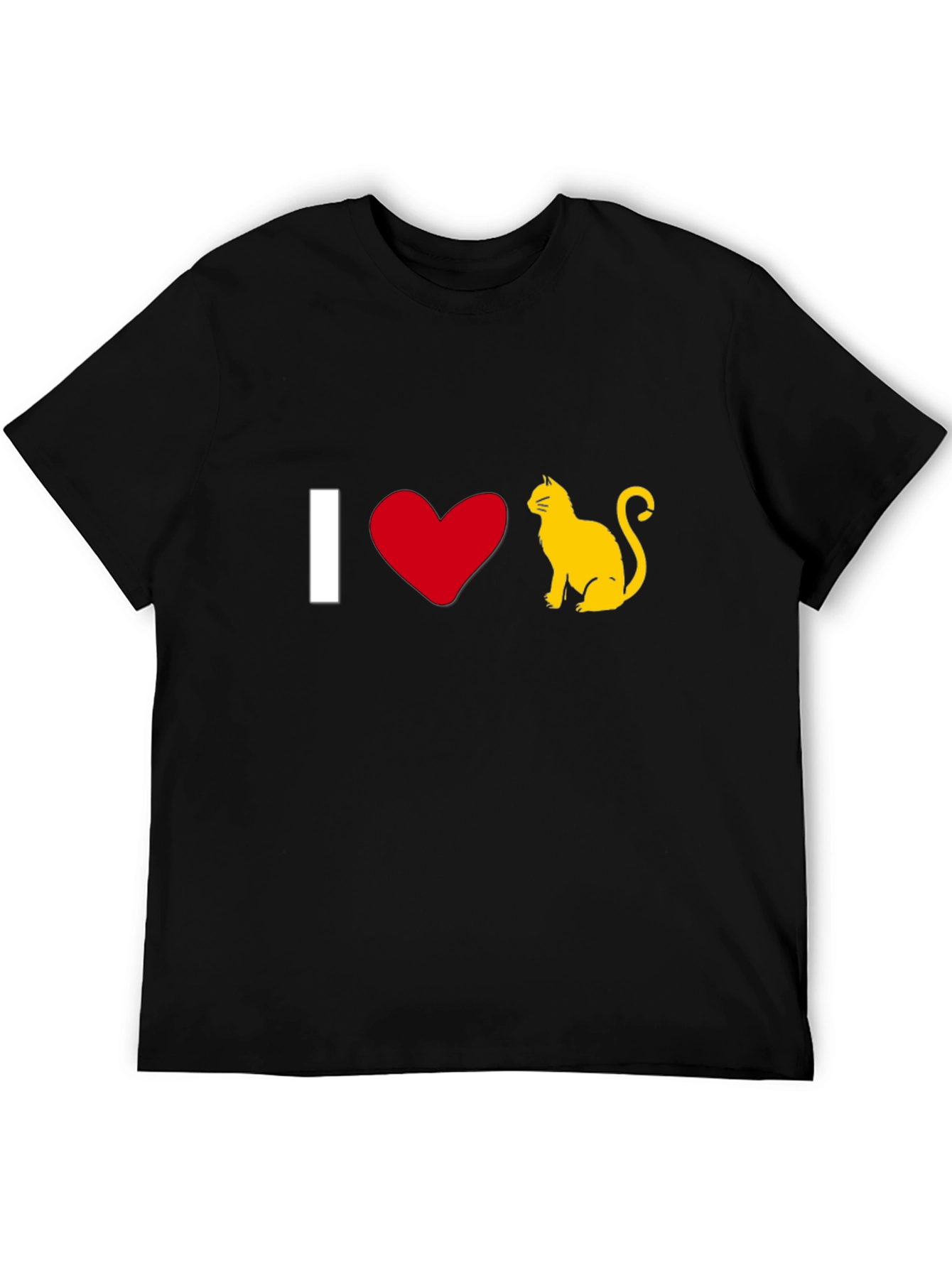 I Love Cats T-Shirt - Black Cotton Tee