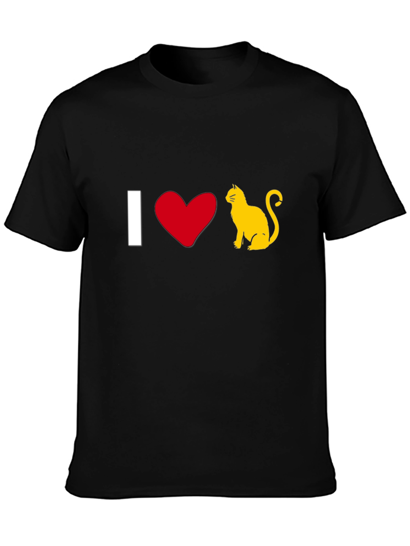 I Love Cats T-Shirt - Black Cotton Tee