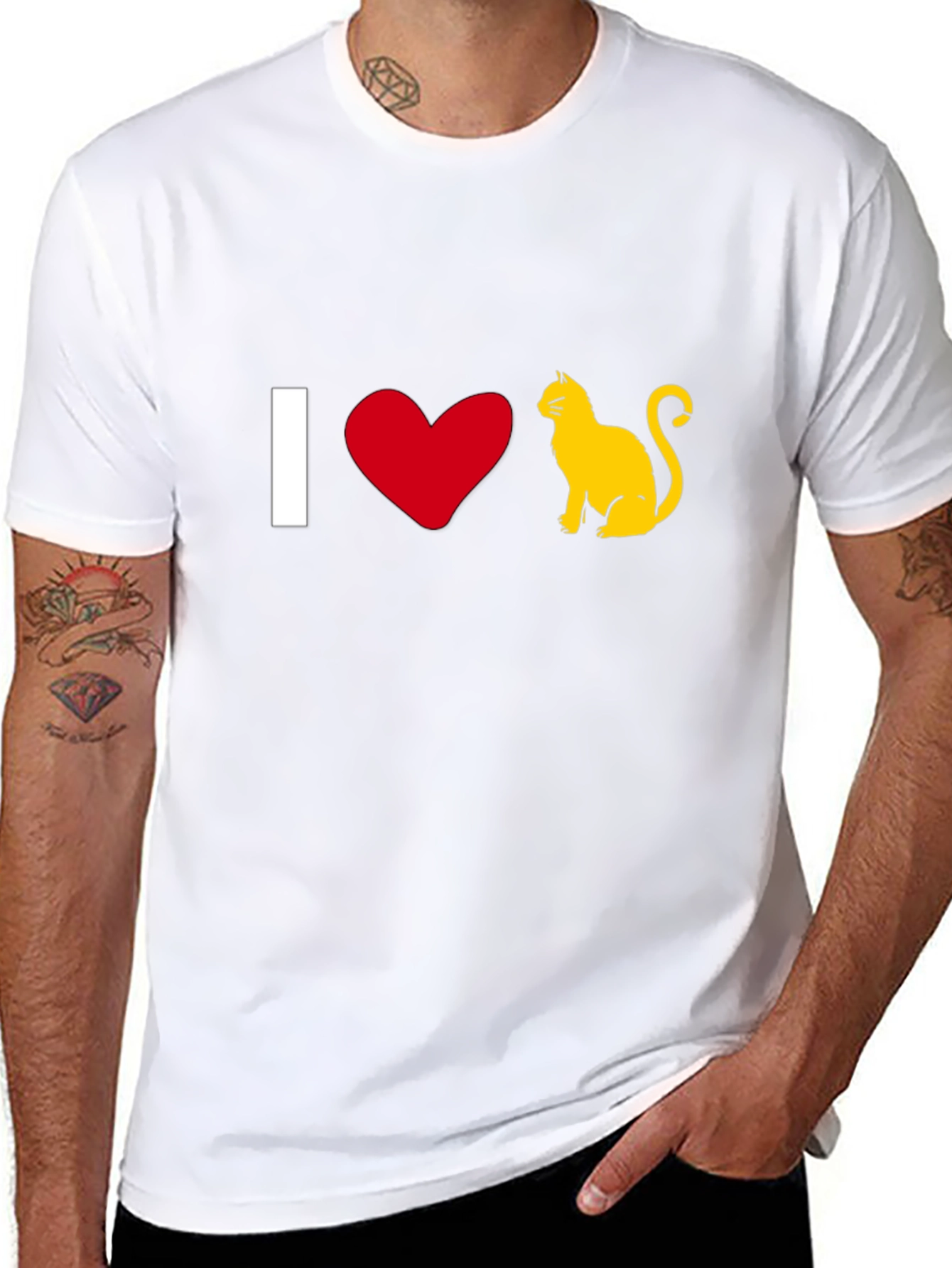 I Love Cats T-Shirt - Black Cotton Tee