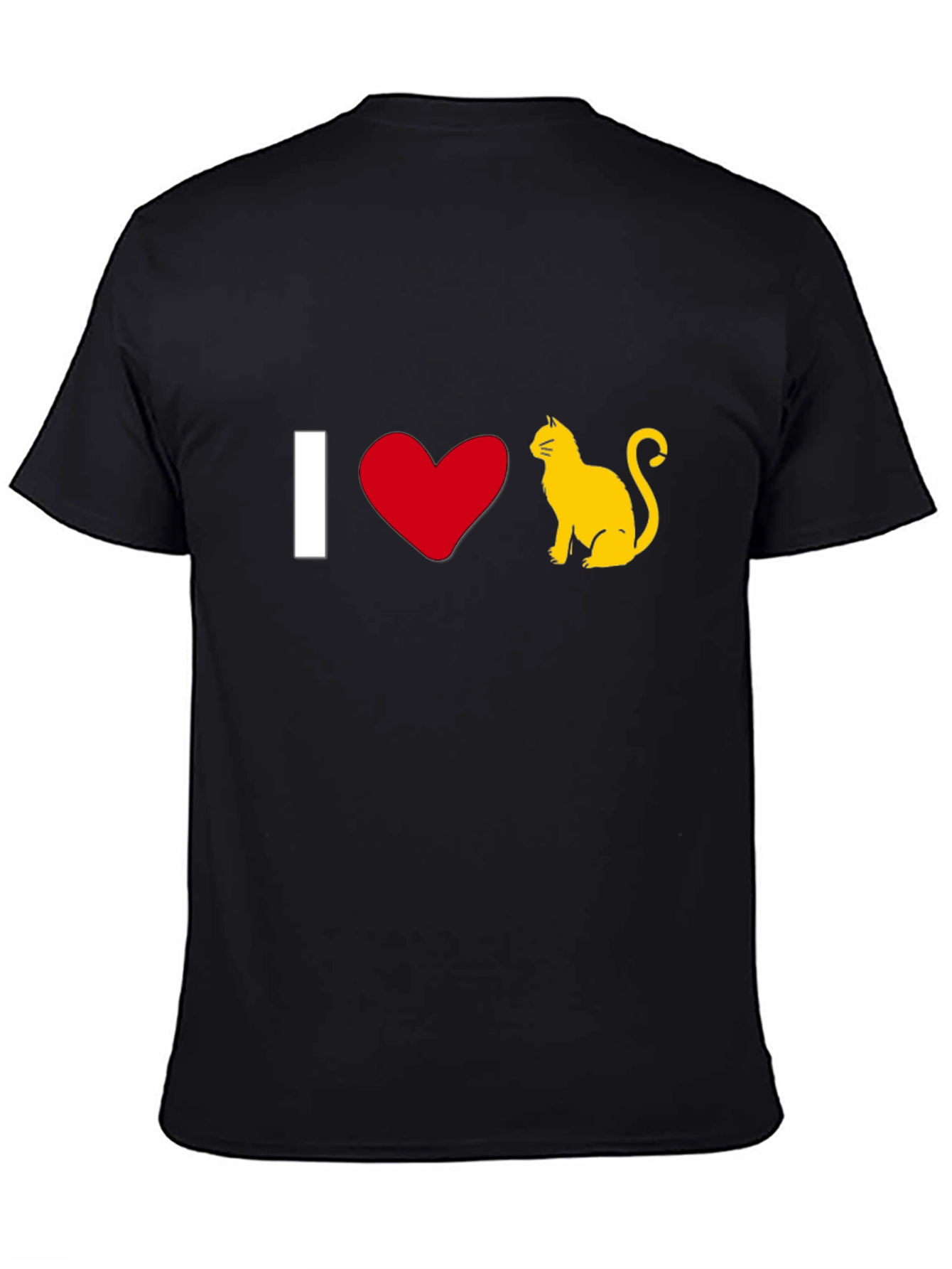 I Love Cats T-Shirt - Black Cotton Tee