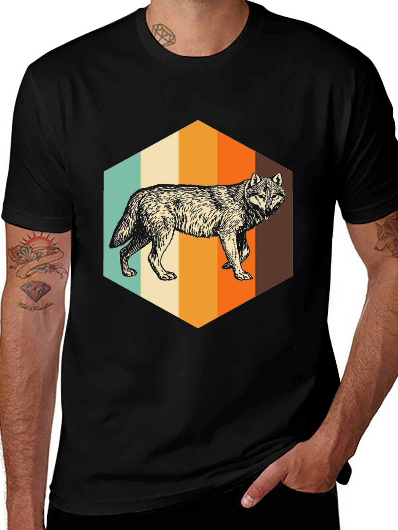 Retro Wolf Graphic Tee - Unisex