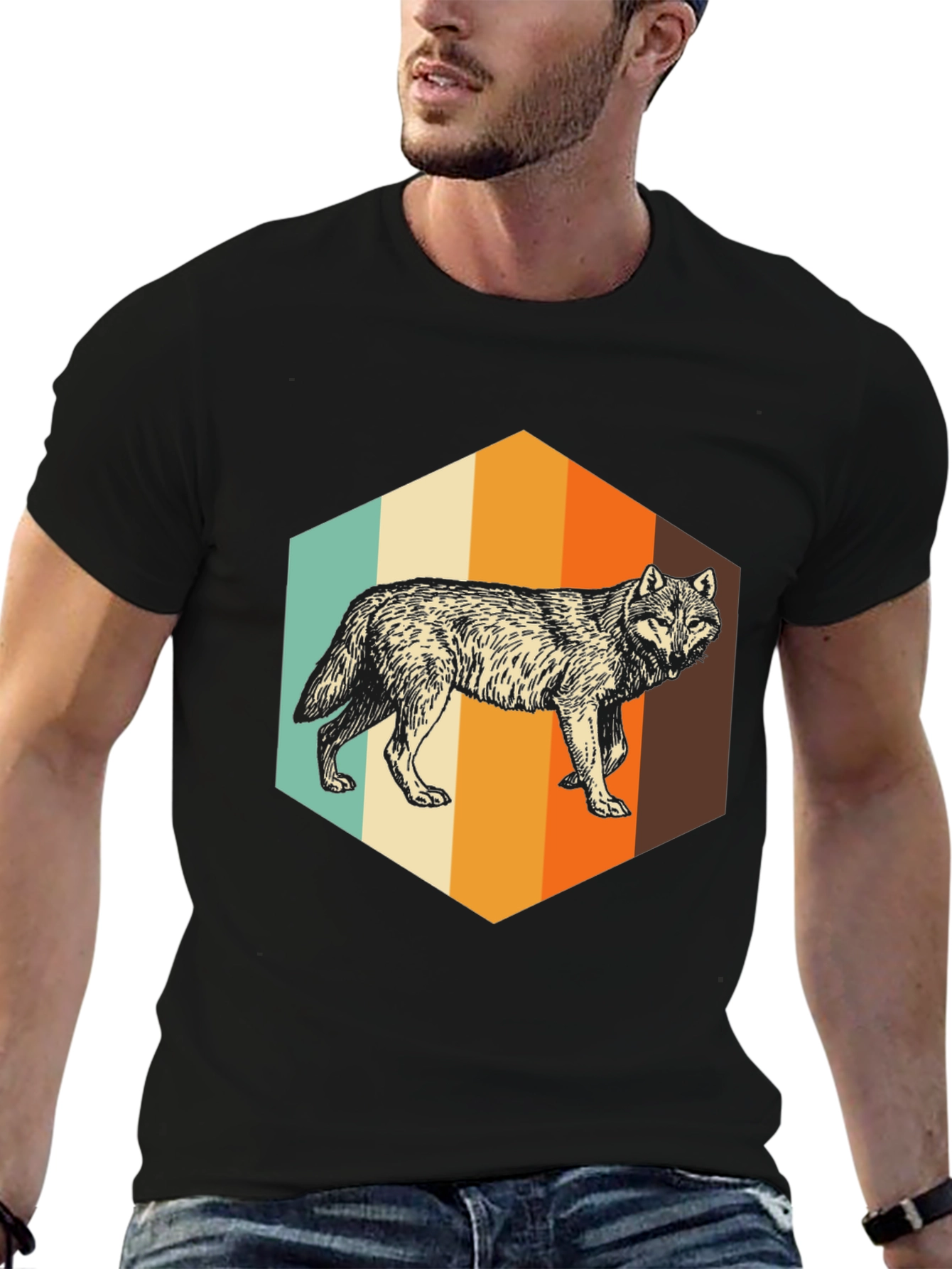 Retro Wolf Graphic Tee - Unisex