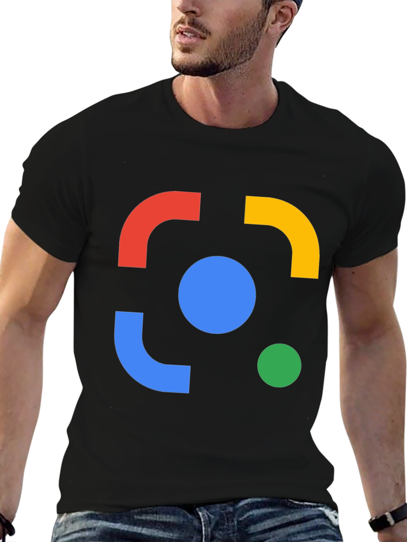 Abstract Design Black Cotton Tee