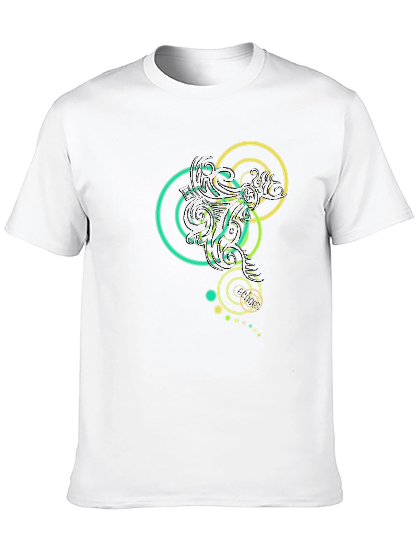 Abstract Circle Design Black T-Shirt