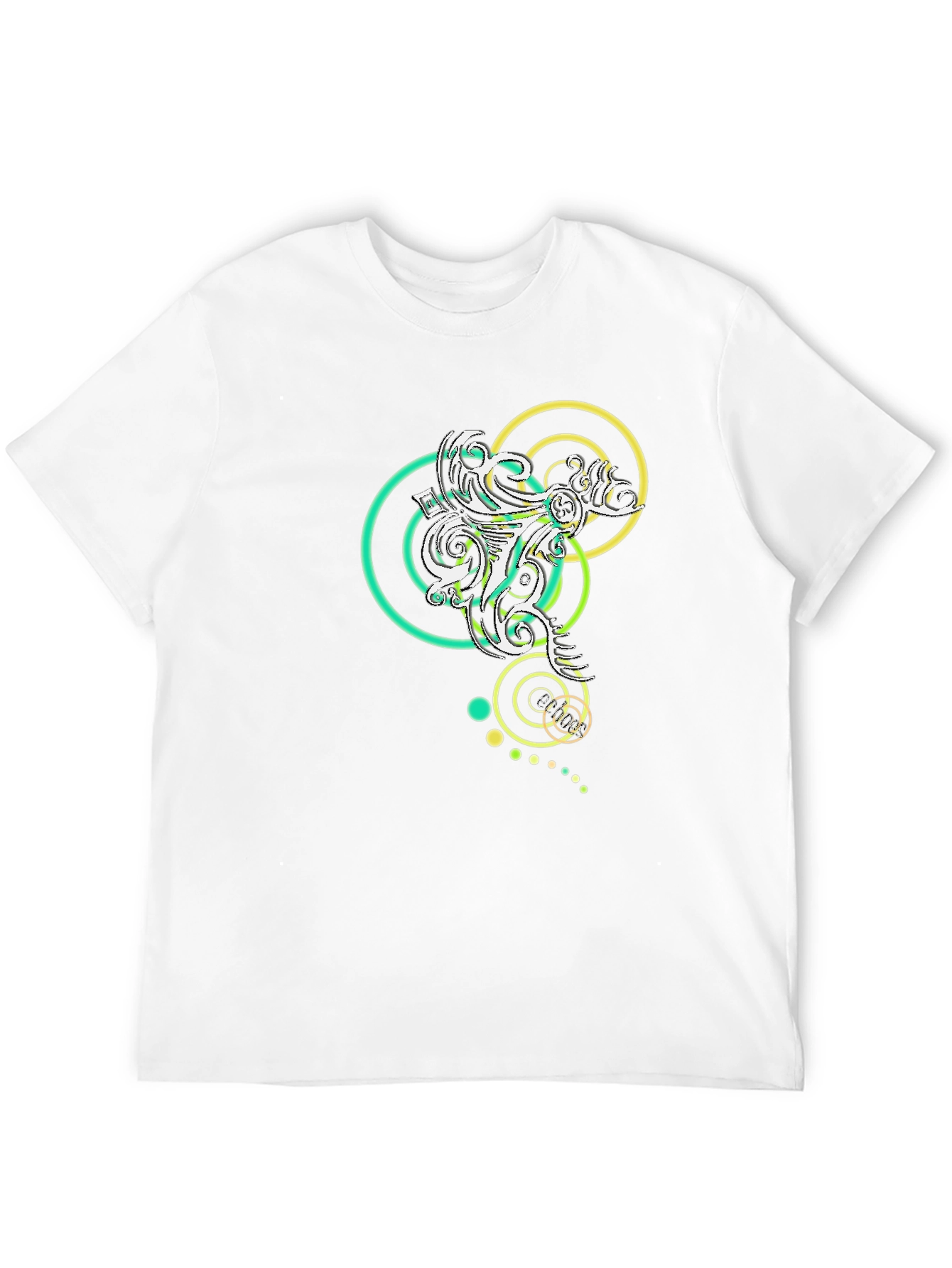 Abstract Circle Design Black T-Shirt