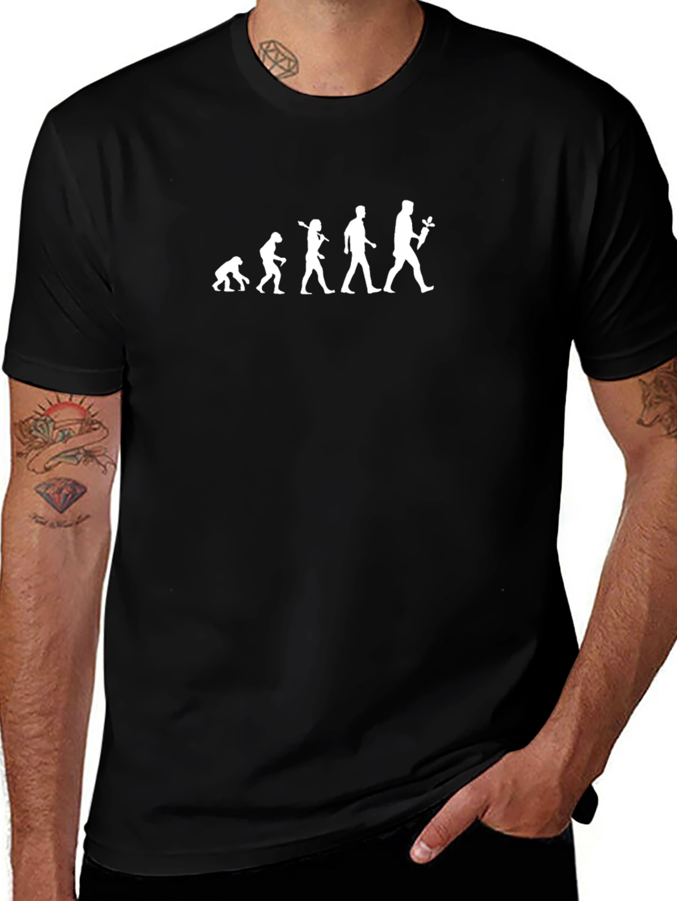 Evolution of Man T-Shirt - Flower Delivery