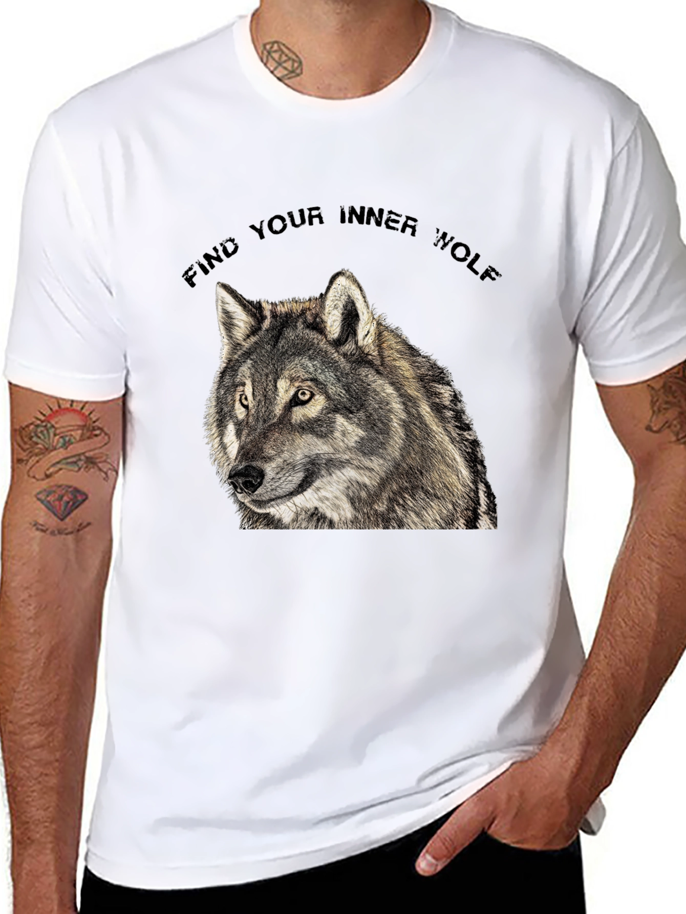 Inner Wolf T-Shirt - Black Wolf Graphic Tee