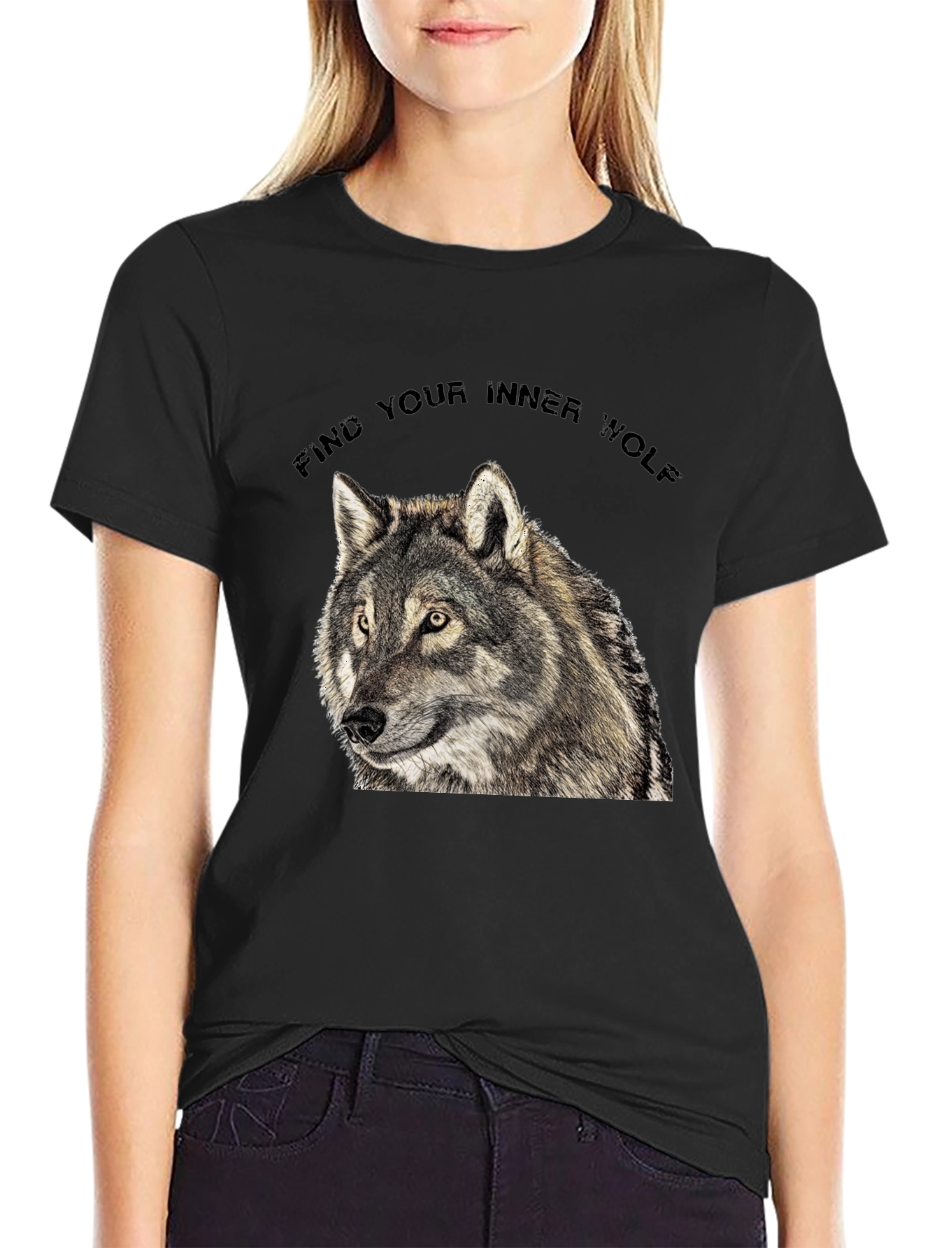 Inner Wolf T-Shirt - Black Wolf Graphic Tee