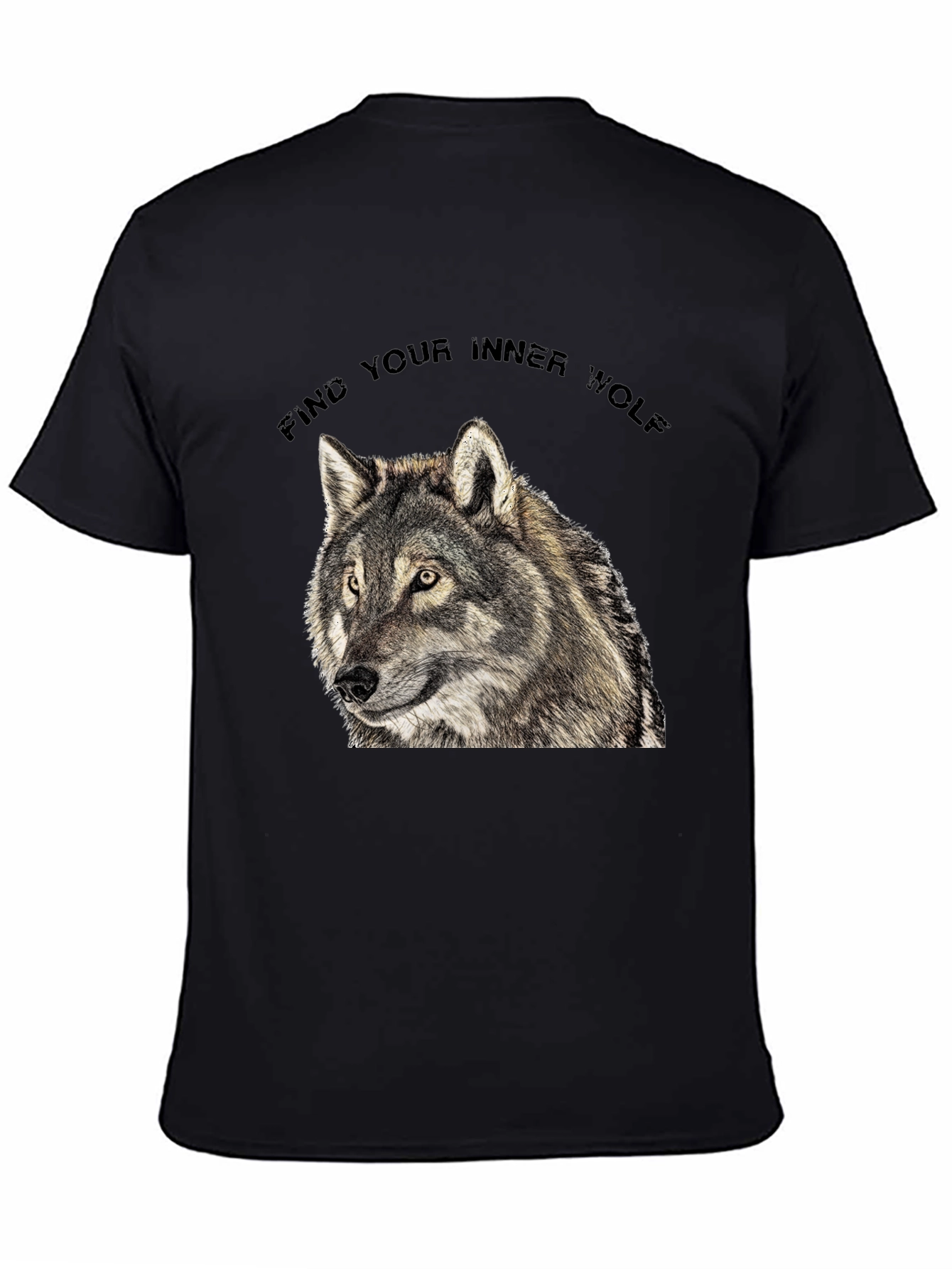Inner Wolf T-Shirt - Black Wolf Graphic Tee