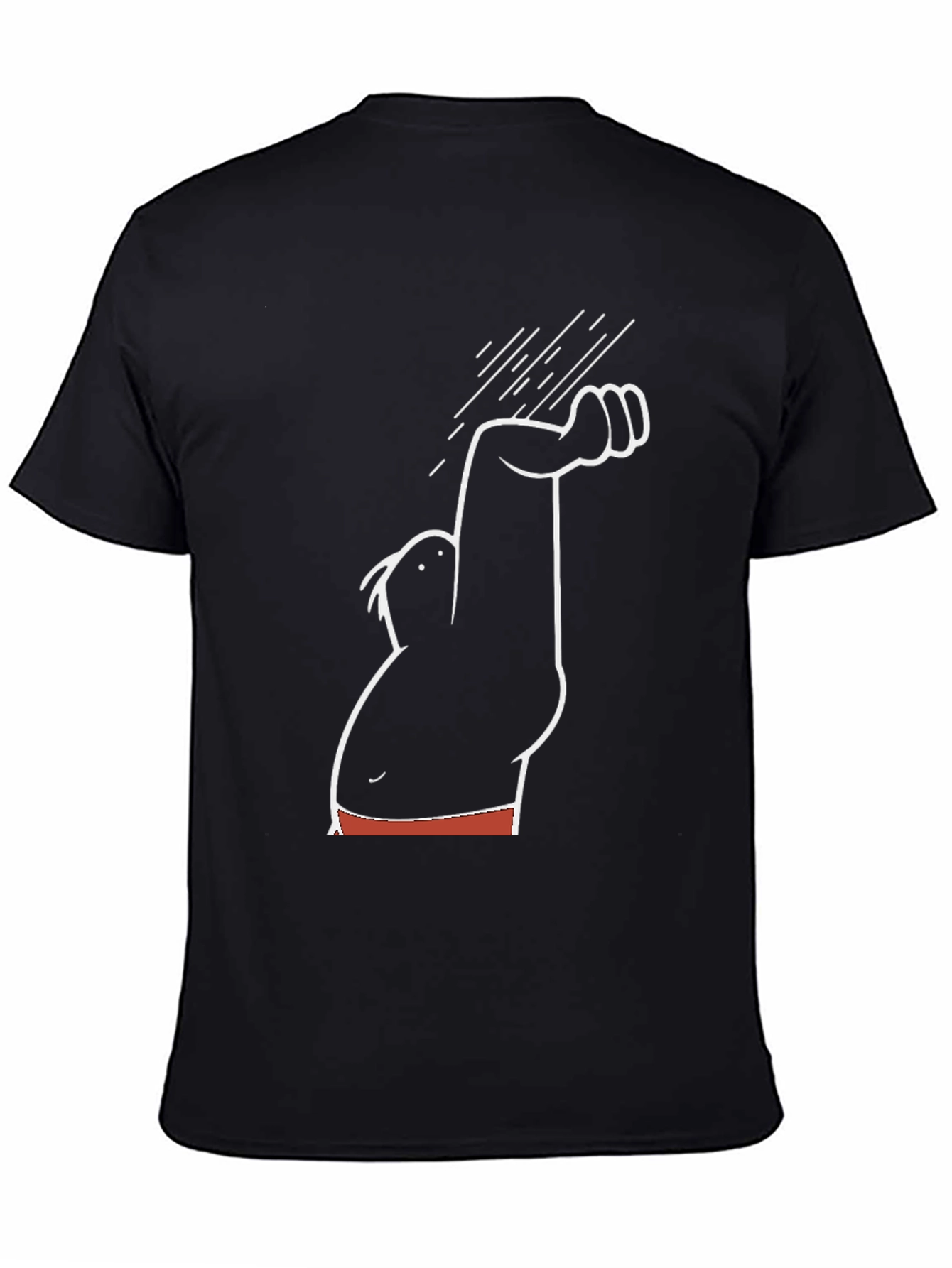 Humorous Cartoon Character Graphic Tee - Black