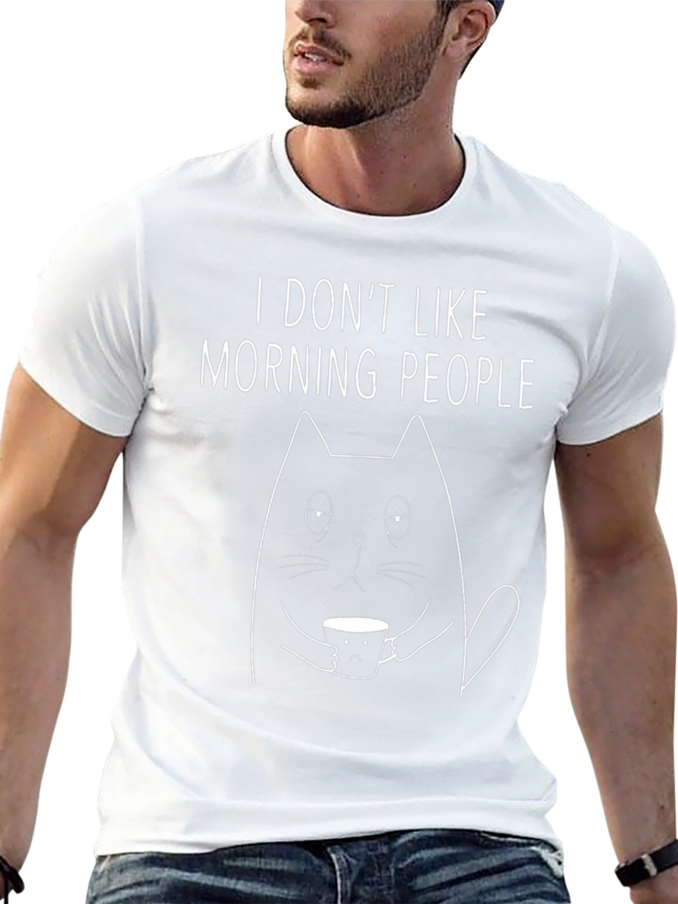 I Dont Like Morning People Cat T-Shirt