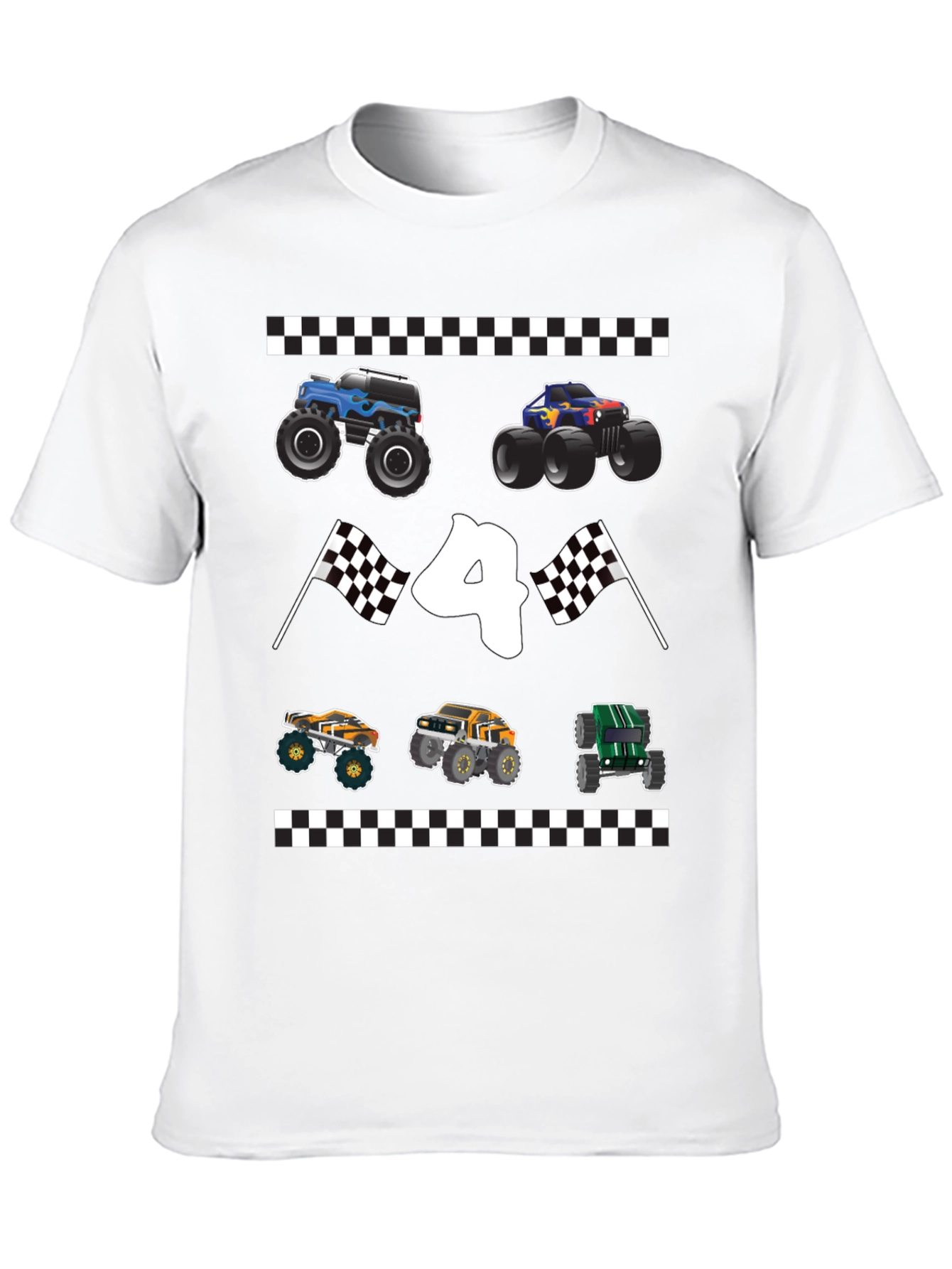 Monster Truck Birthday Shirt - Number 4