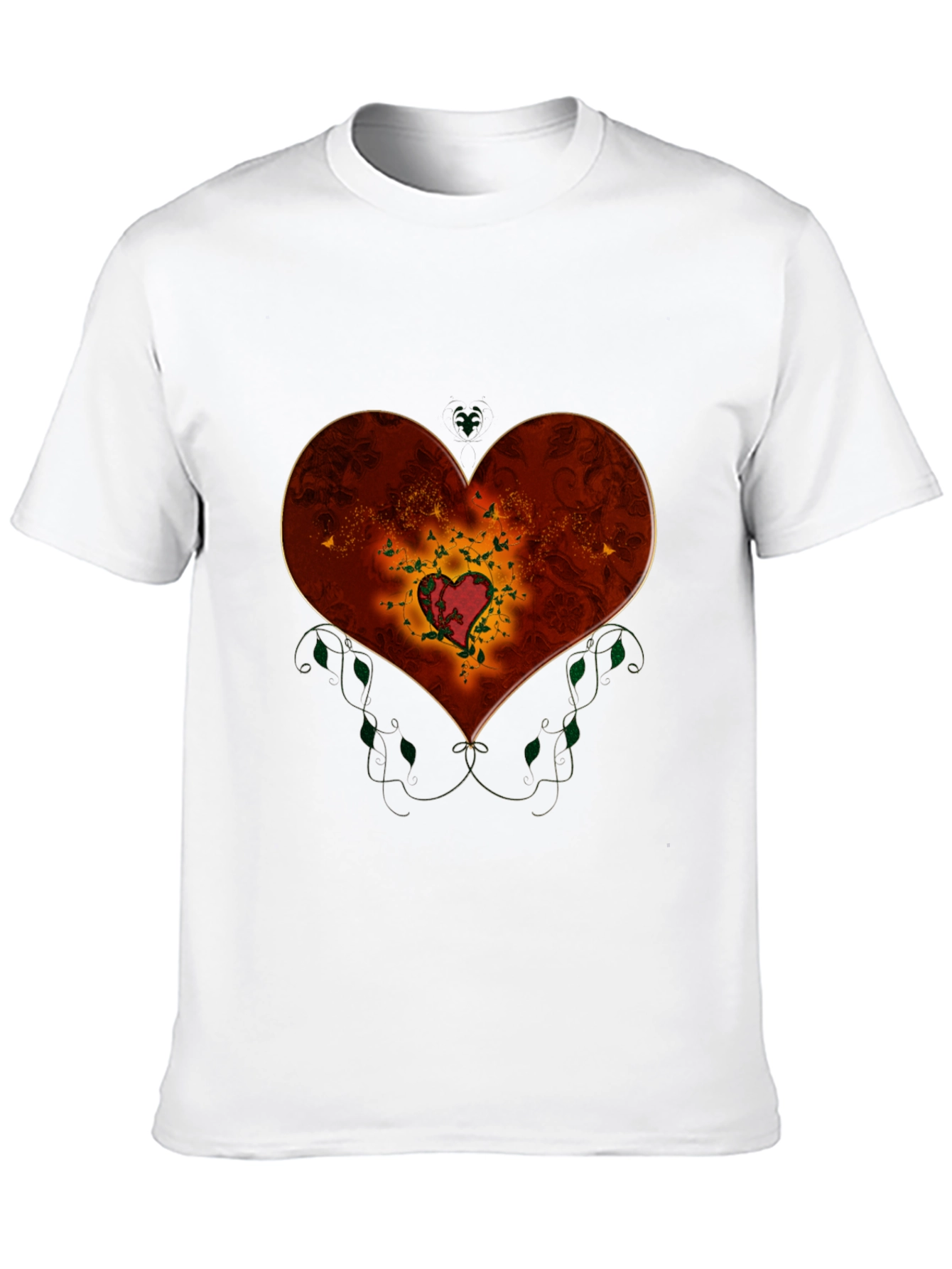 Heart Design Black T-Shirt