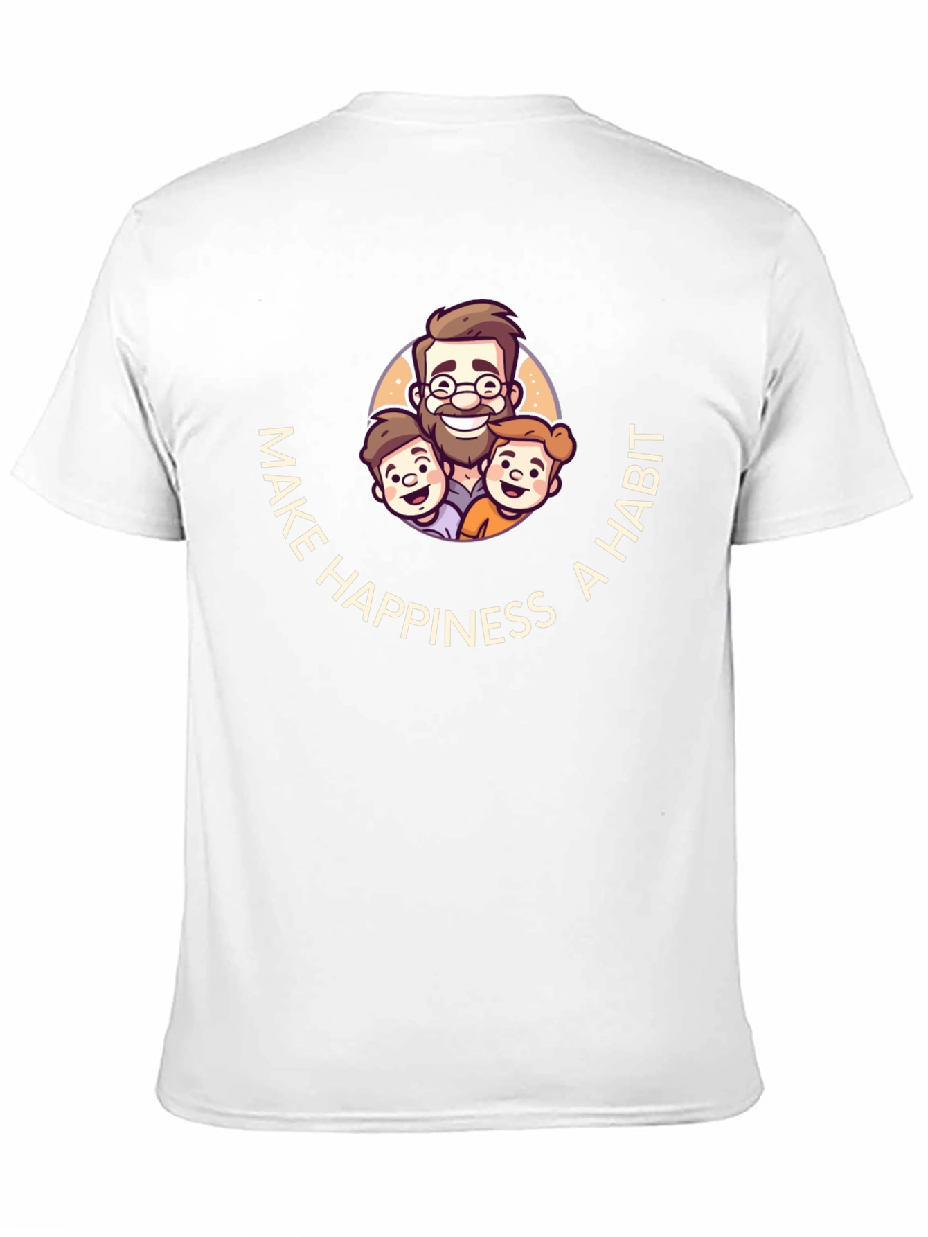 Make Happiness A Habit Black Graphic T-Shirt