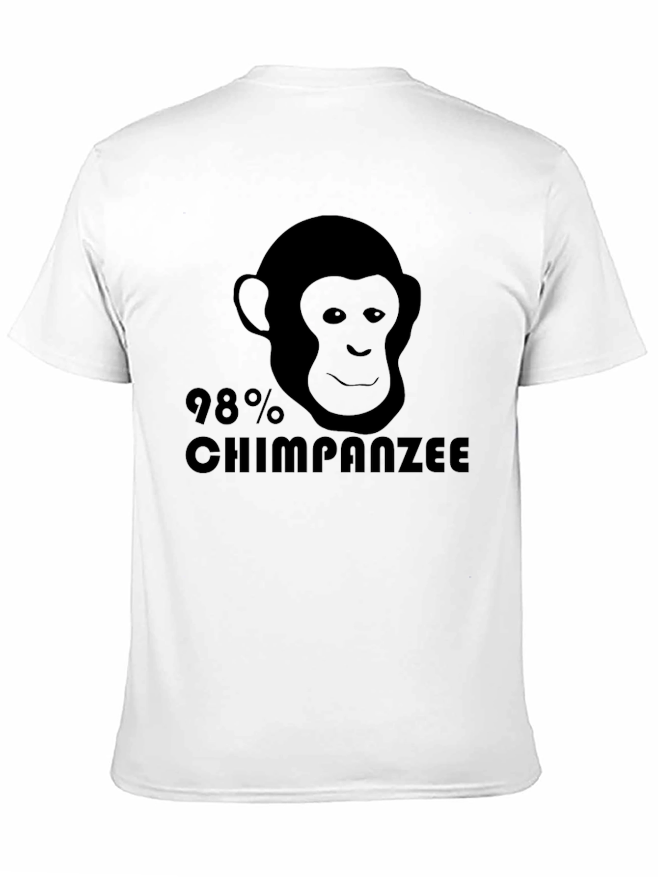 98% Chimpanzee Black Graphic Tee - Novelty T-Shirt