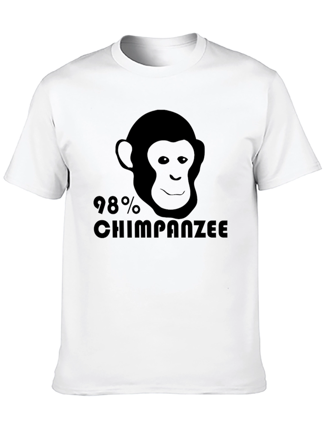 98% Chimpanzee Black Graphic Tee - Novelty T-Shirt