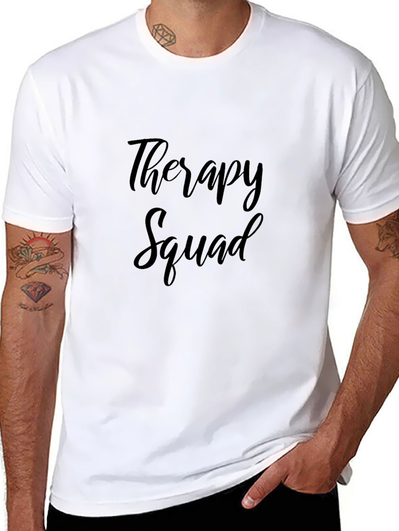Therapy Squad Black Cotton T-Shirt