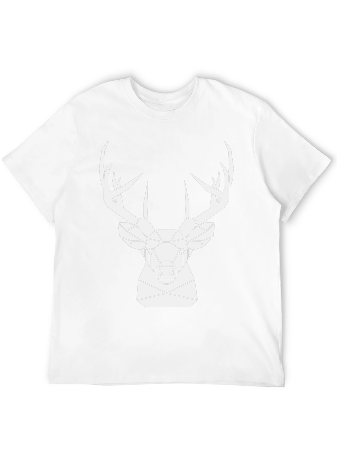 Geometric Deer Graphic Tee - Black