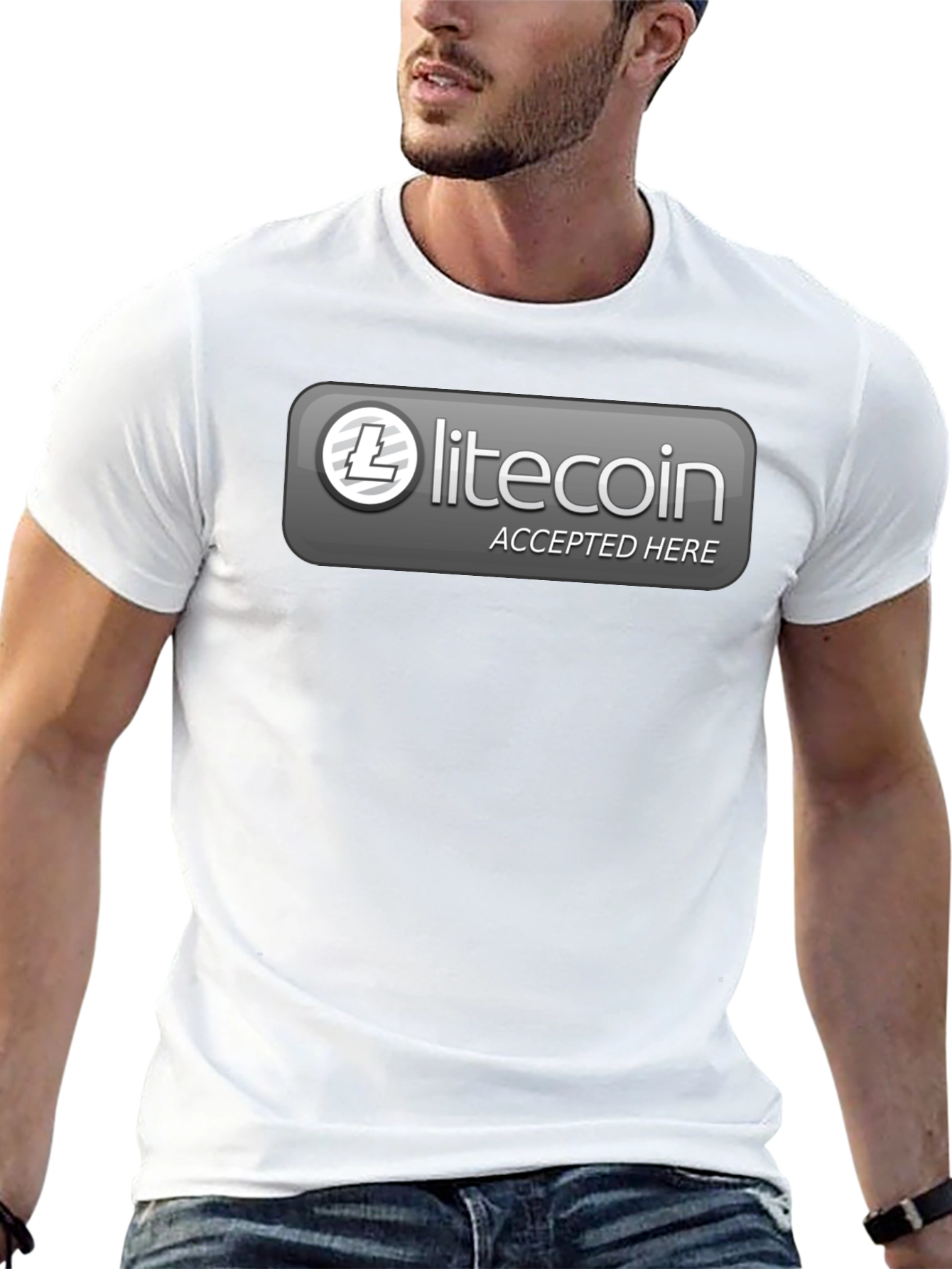Litecoin Accepted Here Graphic Tee - Crypto T-Shirt