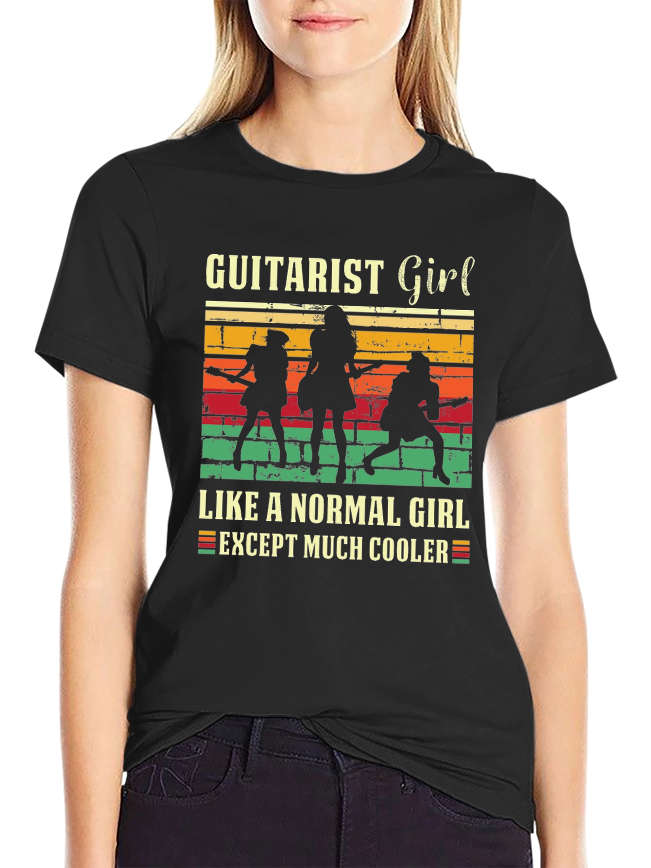 Guitarist Girl Tee: Rock & Roll Cool