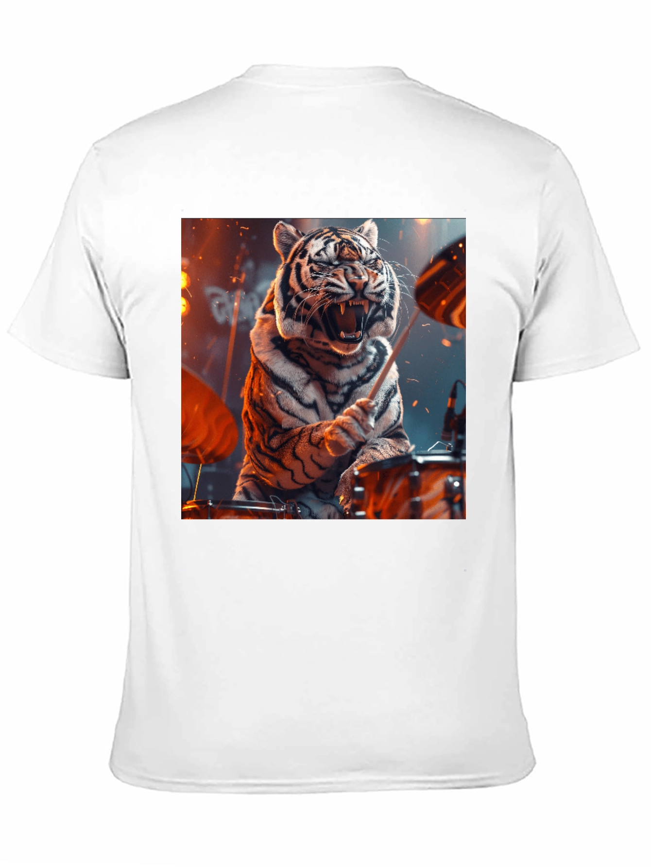 Tiger Drummer Graphic Tee - Black