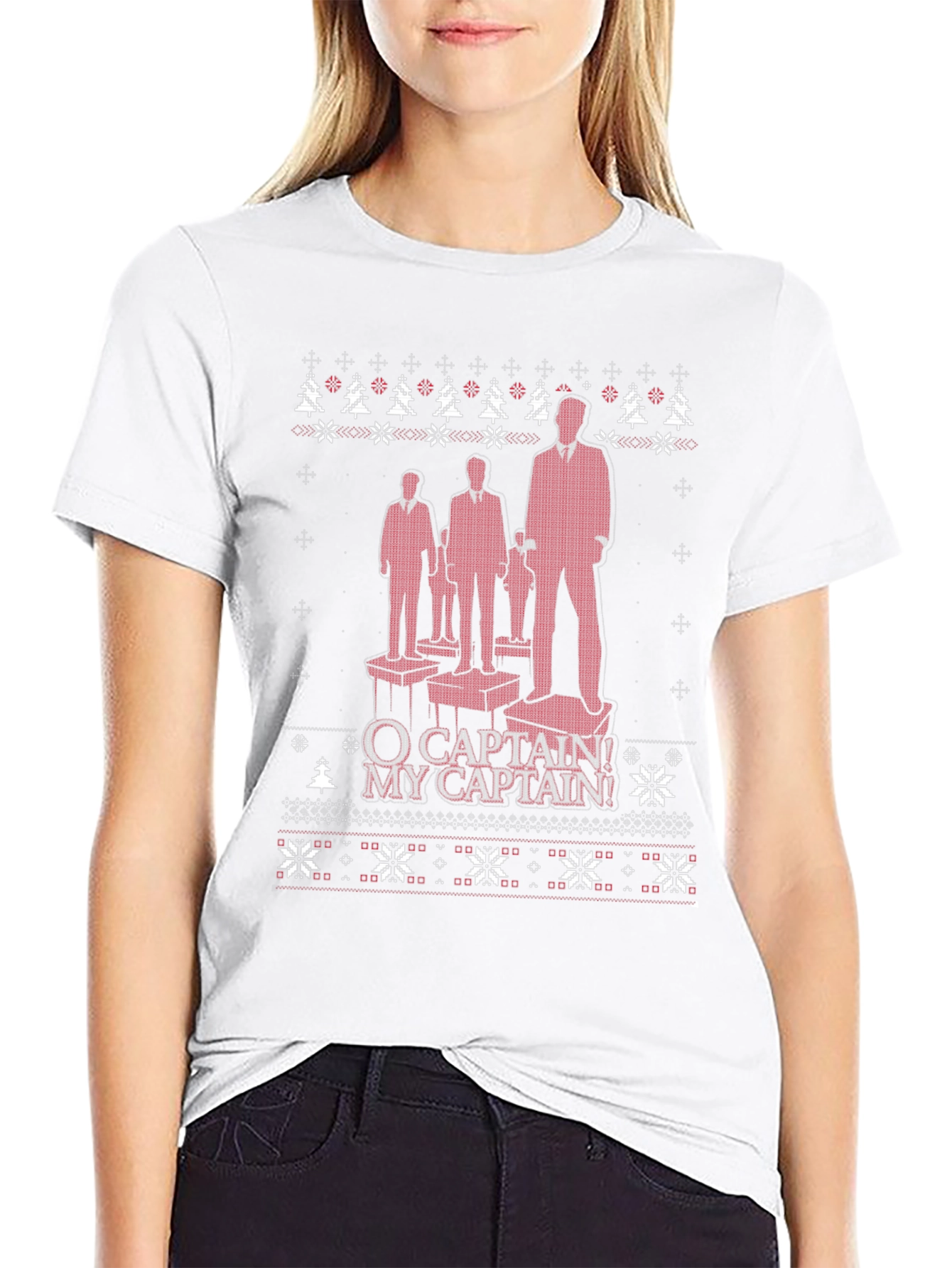 O Captain! My Captain! Black Crew Neck T-Shirt