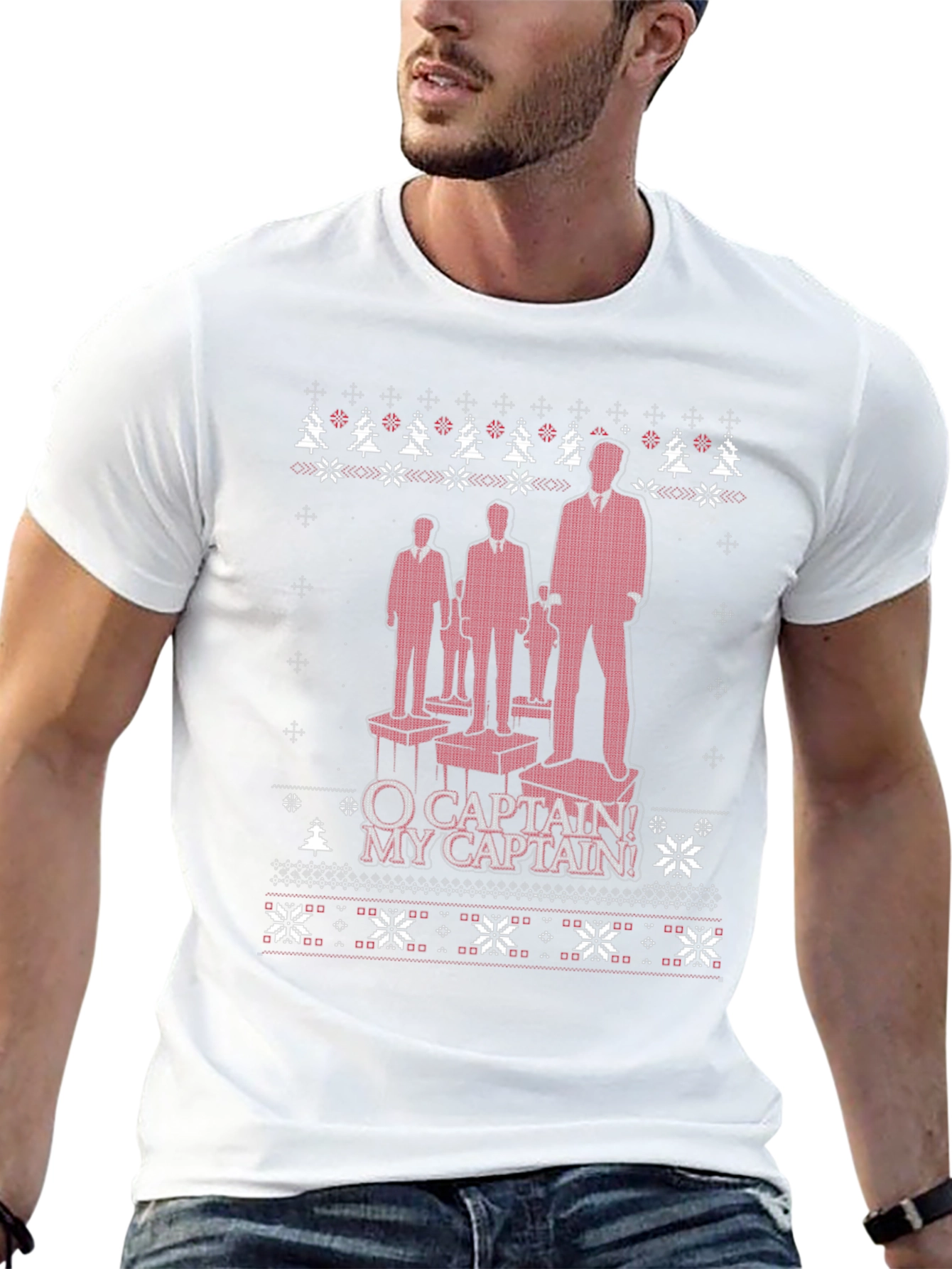 O Captain! My Captain! Black Crew Neck T-Shirt
