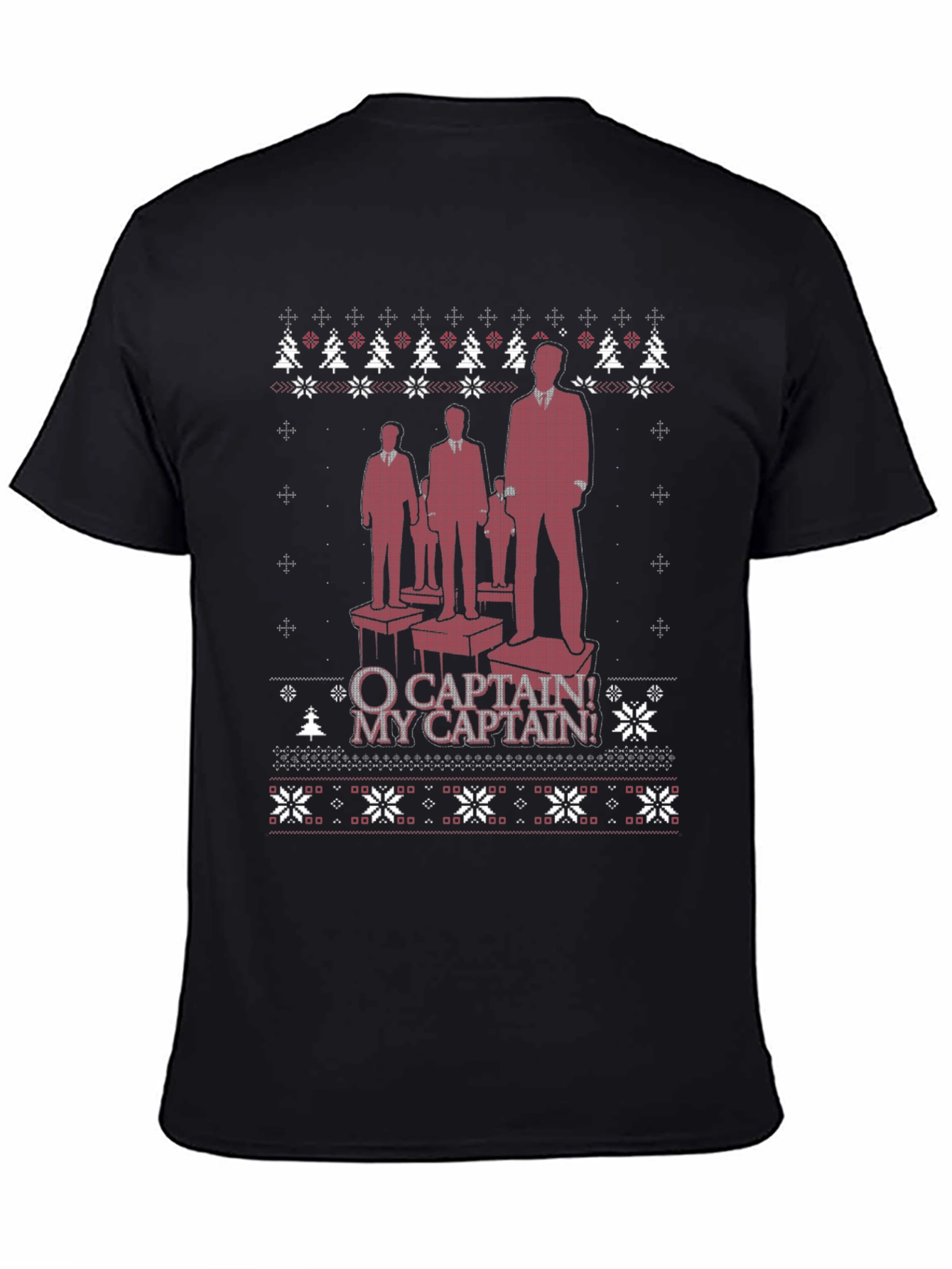 O Captain! My Captain! Black Crew Neck T-Shirt