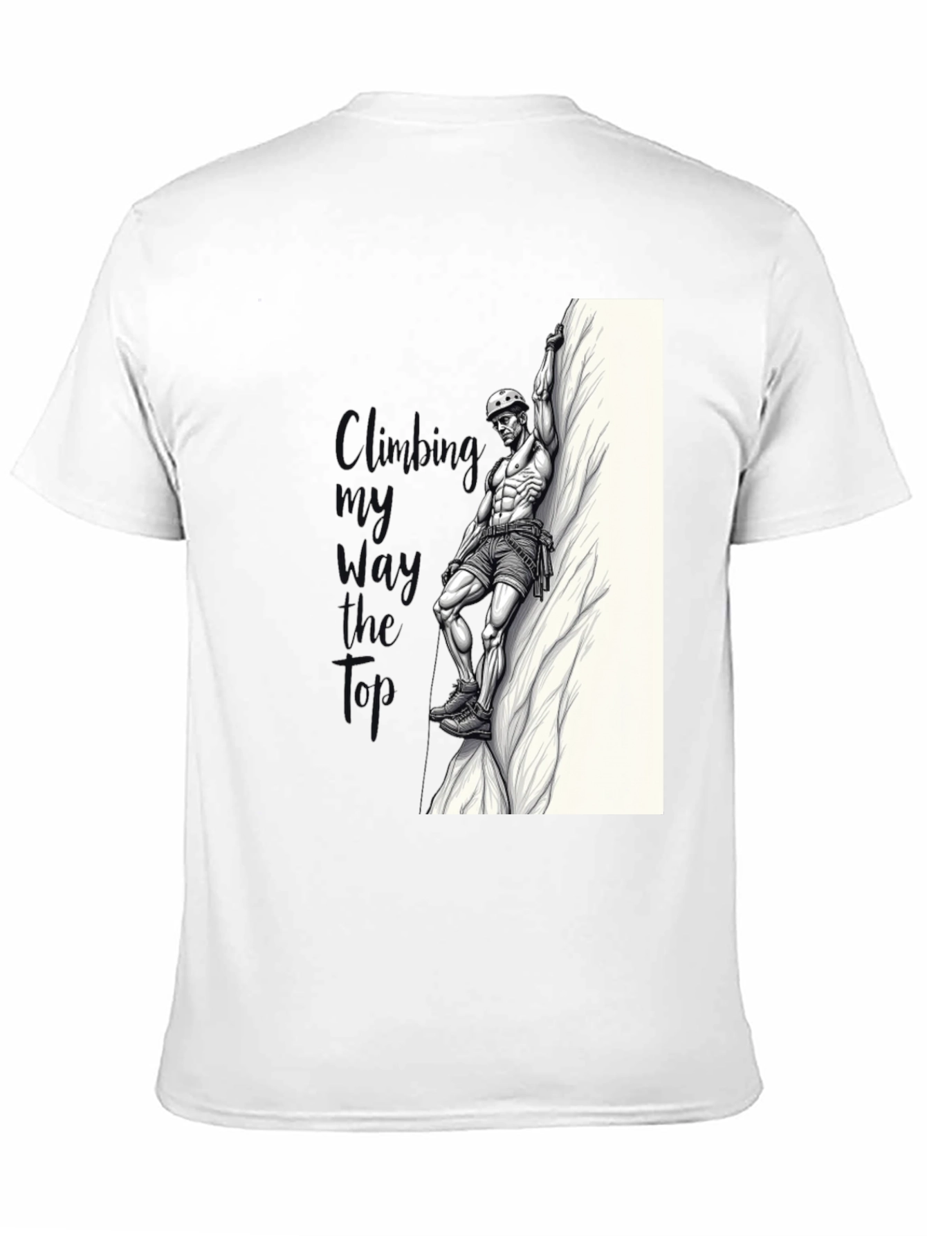 Climbing Graphic Tee - Black Cotton T-Shirt