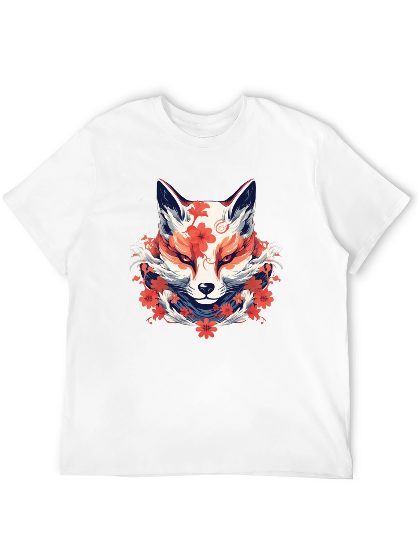 Floral Fox Graphic Tee - Artistic Style