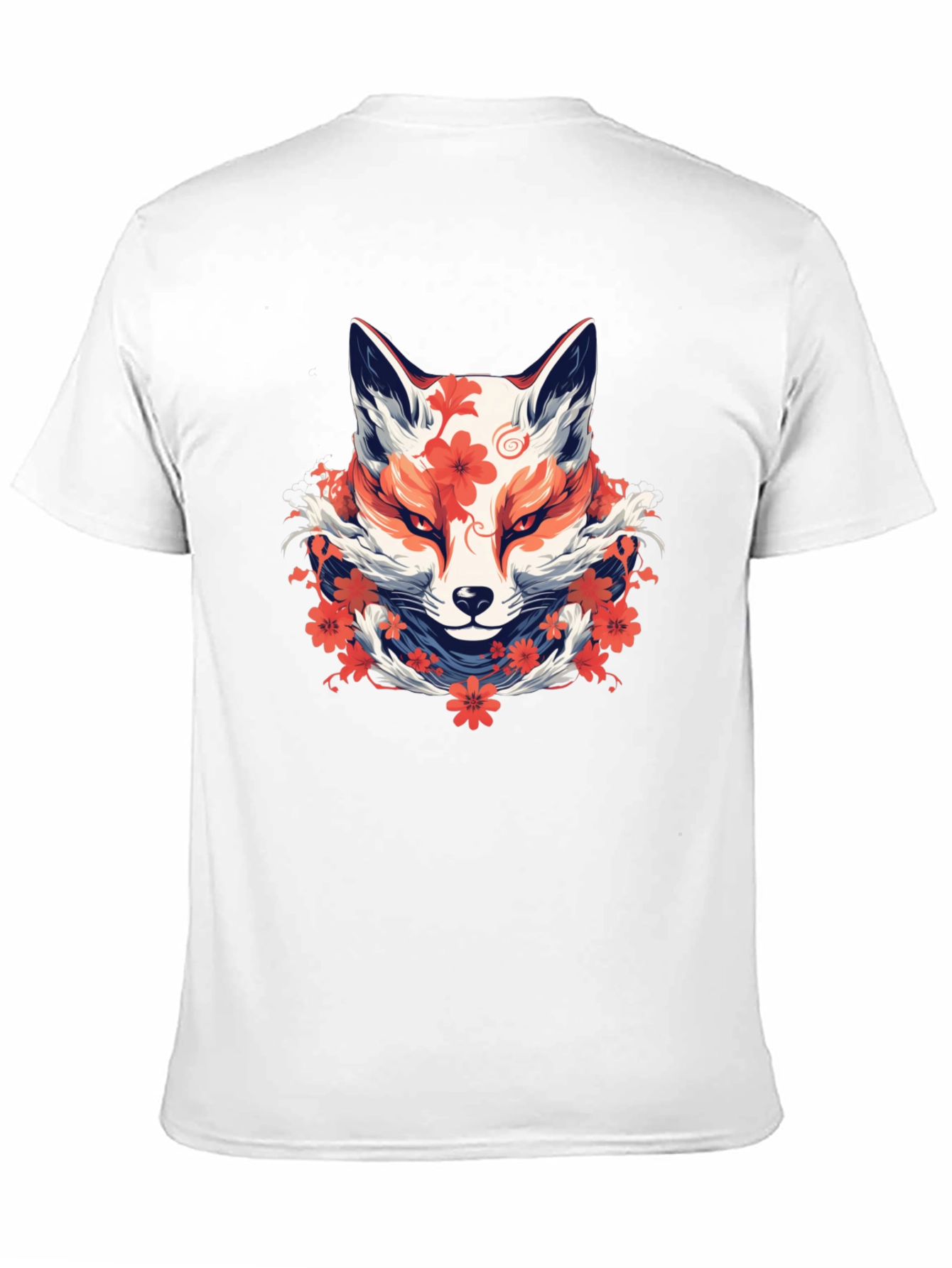 Floral Fox Graphic Tee - Artistic Style