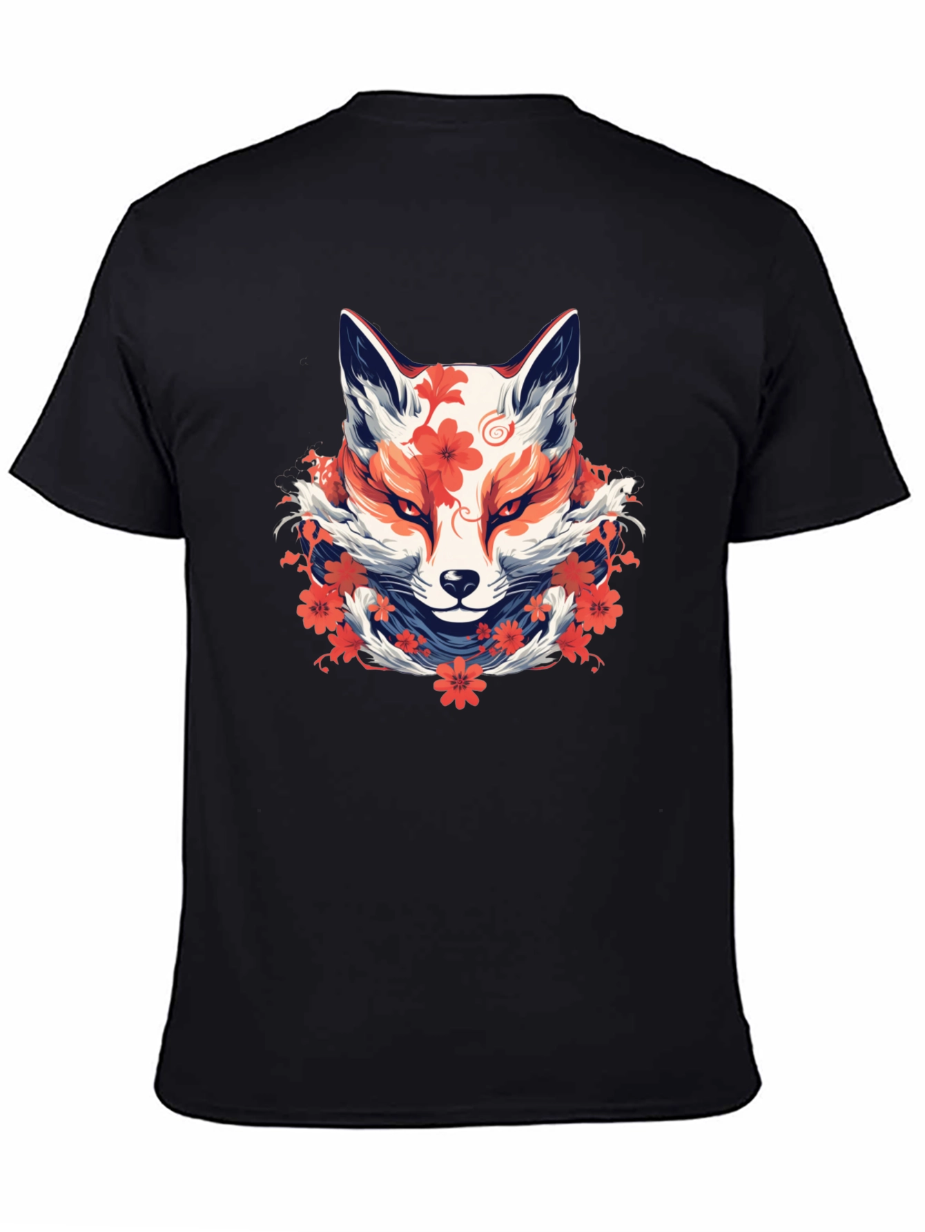 Floral Fox Graphic Tee - Artistic Style