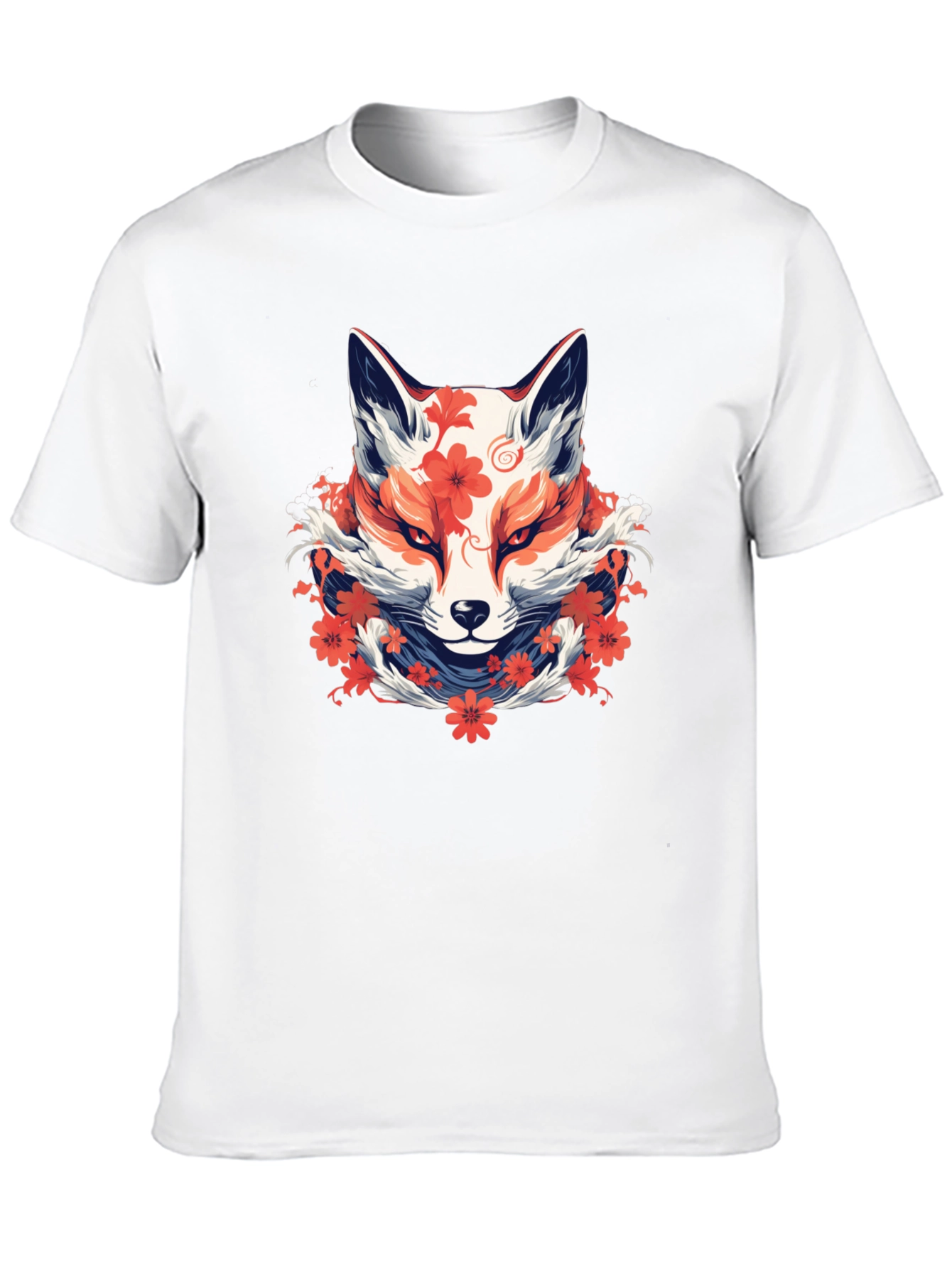 Floral Fox Graphic Tee - Artistic Style