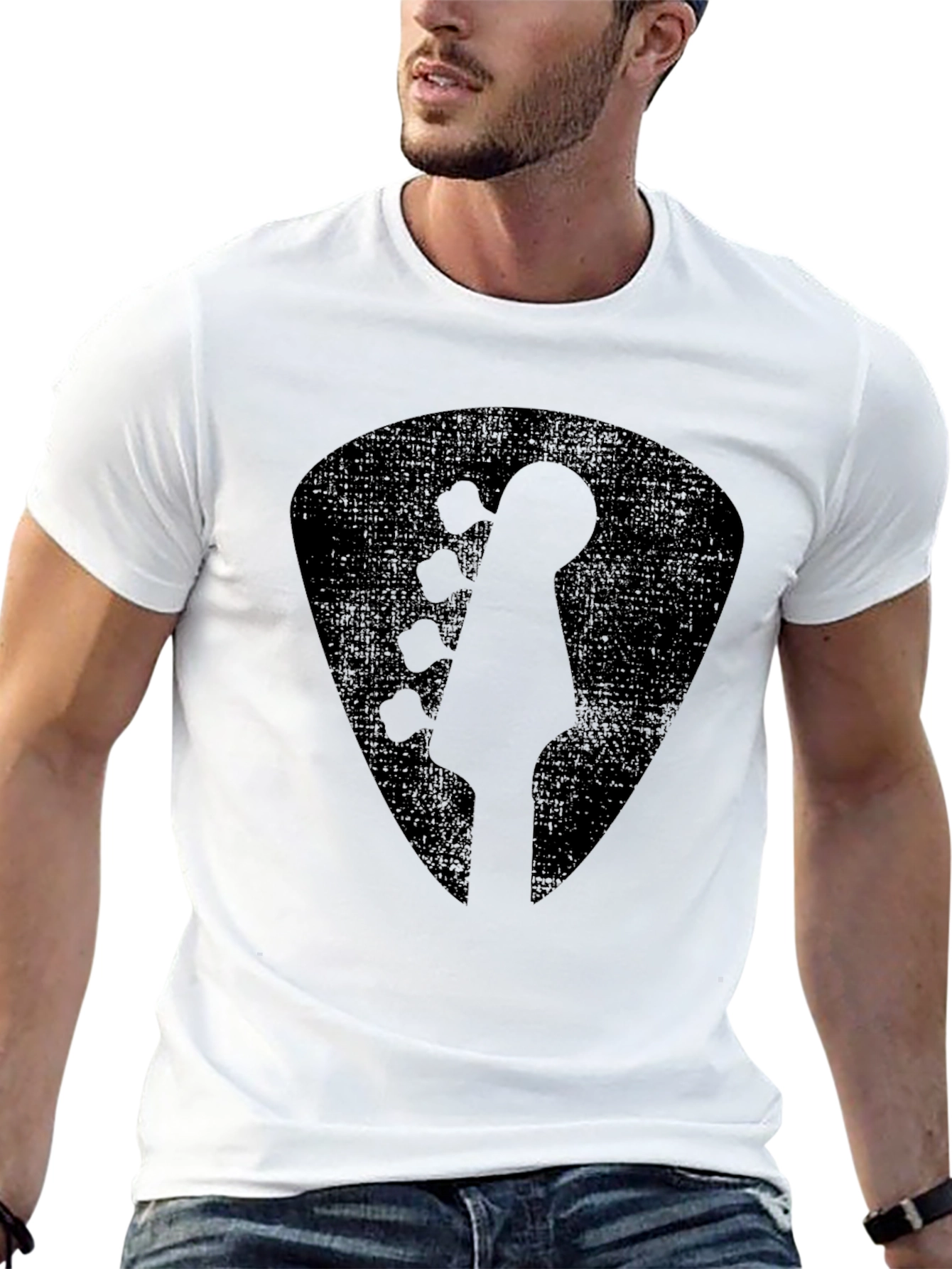 Black Guitar Pick T-Shirt - Rock Music Tee