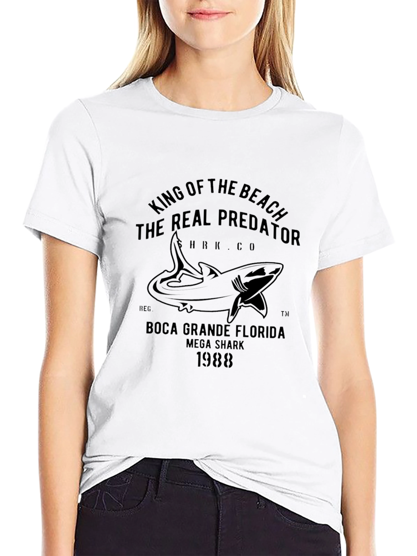 King of the Beach Shark Graphic Tee - Black