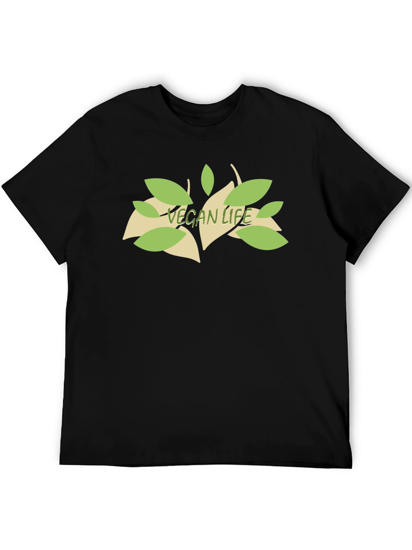 Vegan Life Tee - Black Cotton T-Shirt