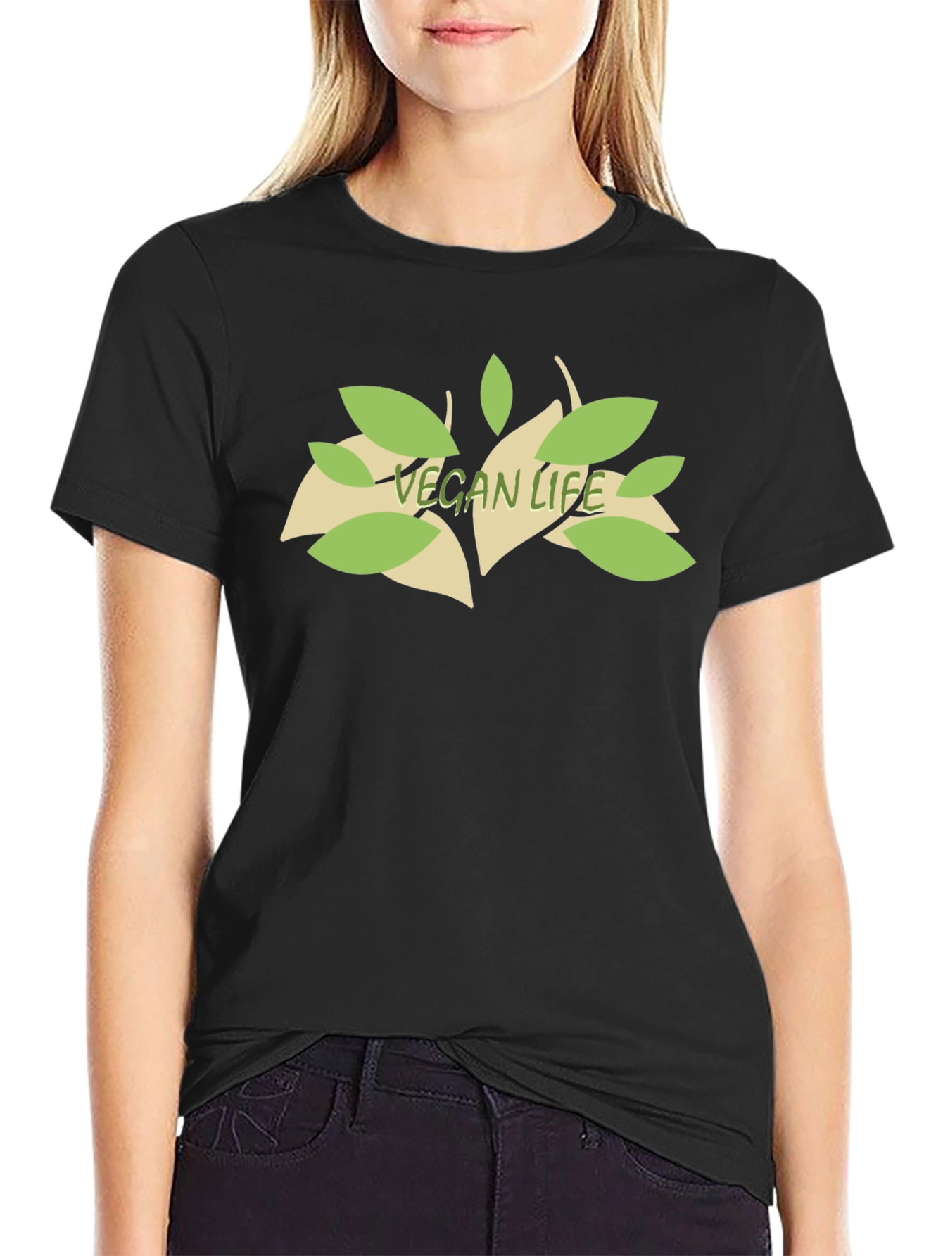 Vegan Life Tee - Black Cotton T-Shirt