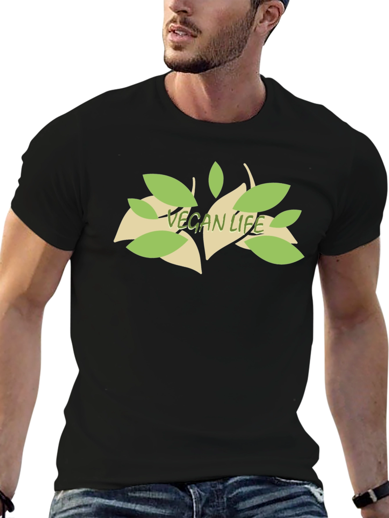 Vegan Life Tee - Black Cotton T-Shirt