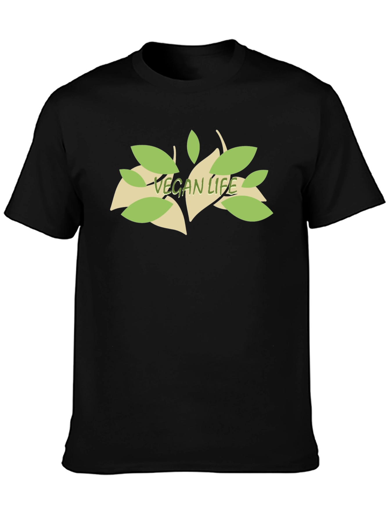 Vegan Life Tee - Black Cotton T-Shirt