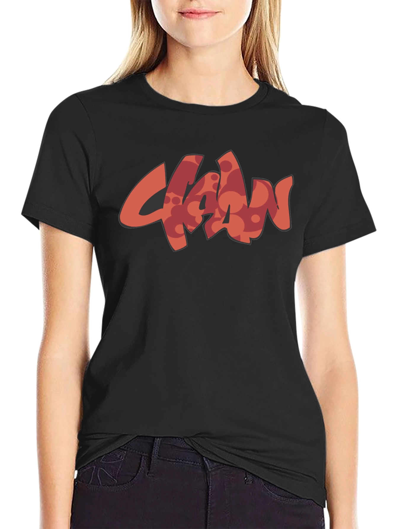 Stylish Black T-Shirt with Unique Graphic Design