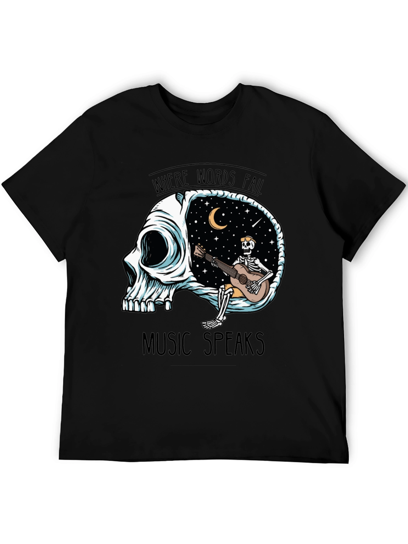 Skull Guitar Skeleton Graphic Tee - Music Speaks