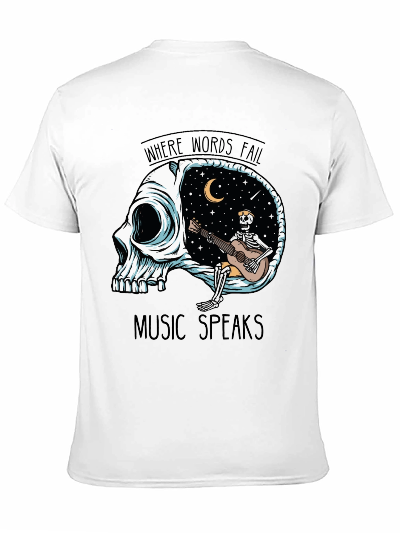 Skull Guitar Skeleton Graphic Tee - Music Speaks