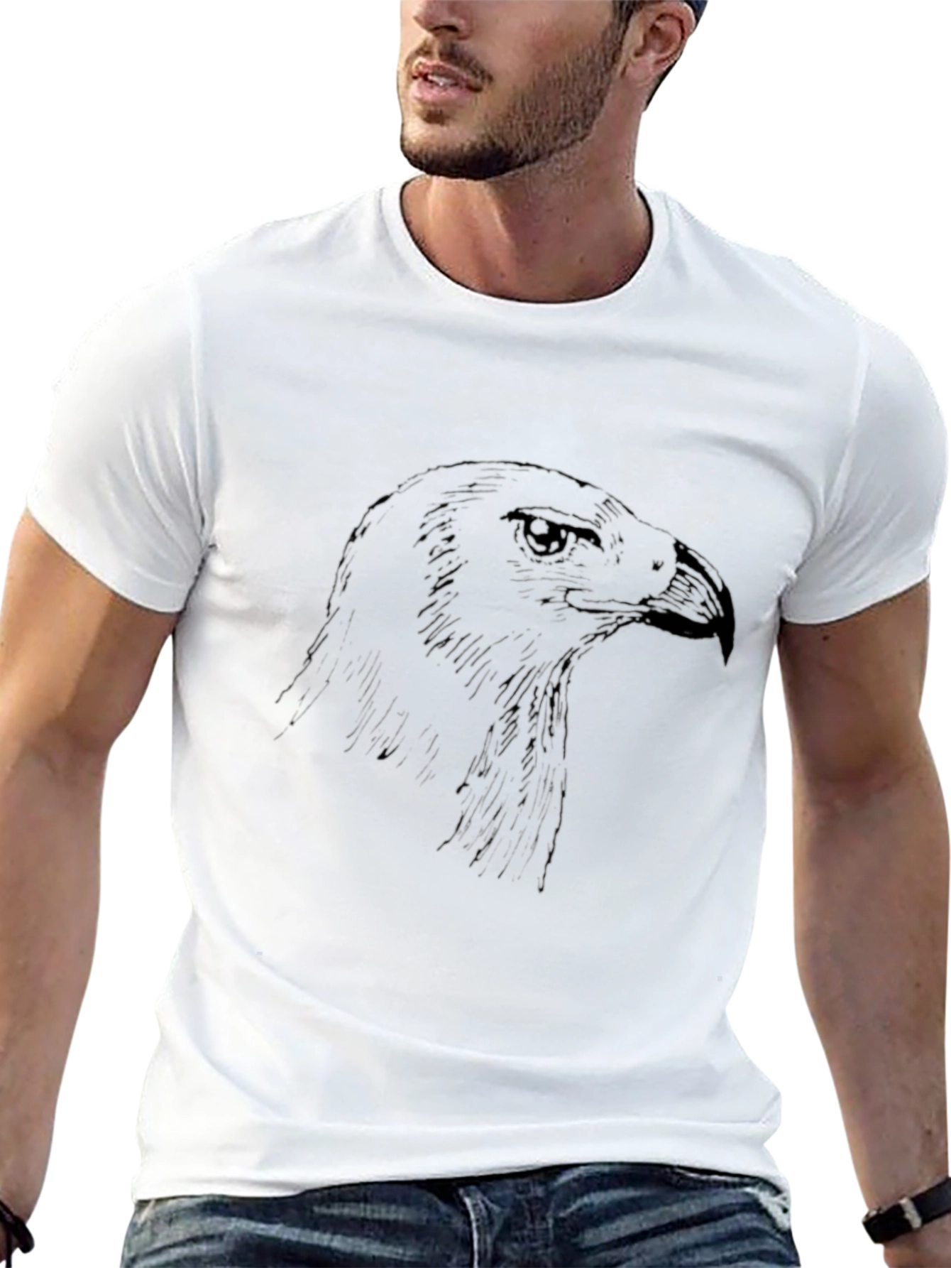 Mens Black Eagle Graphic Print T-Shirt
