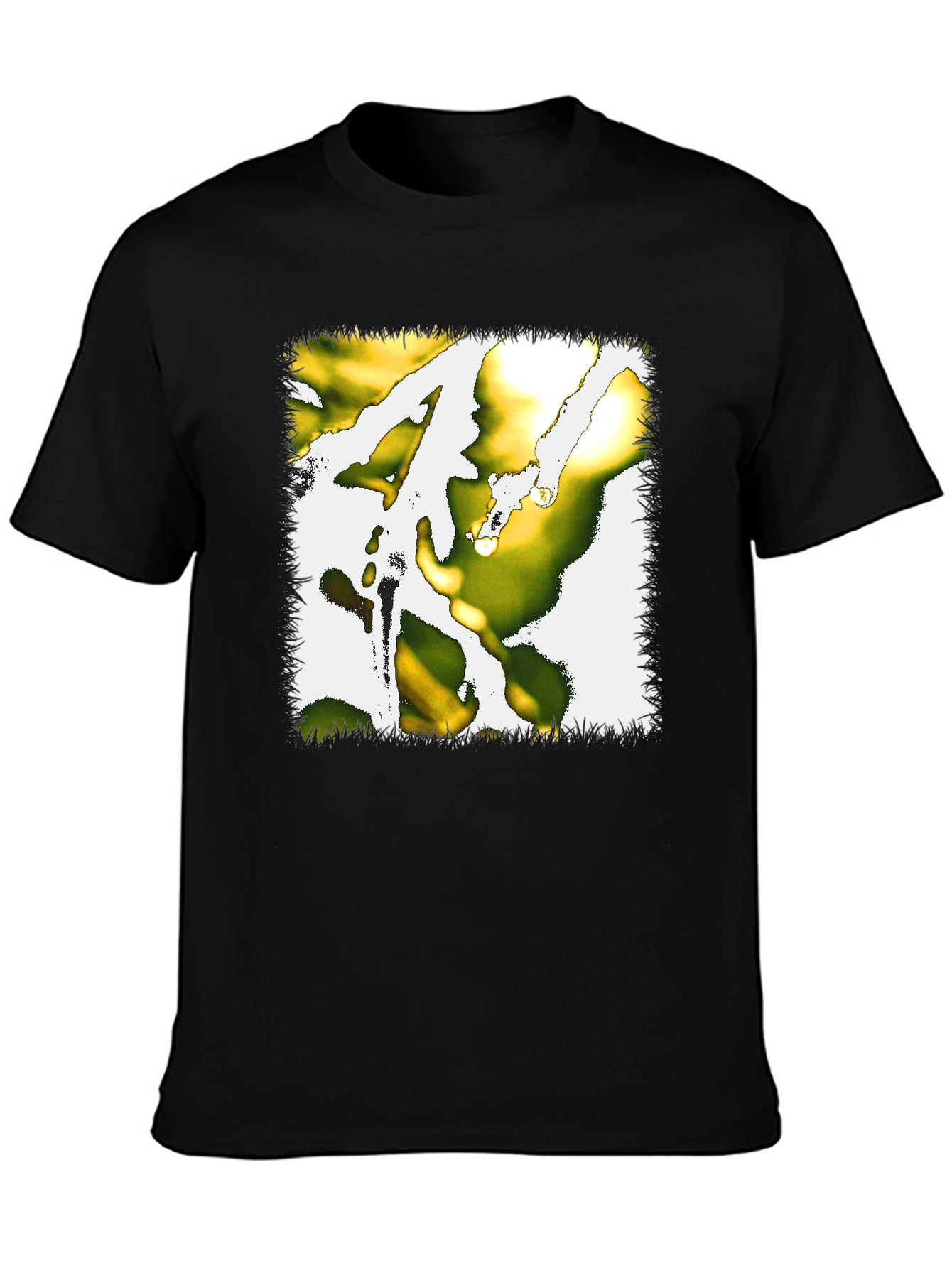 Abstract Graphic Print Tee - Black