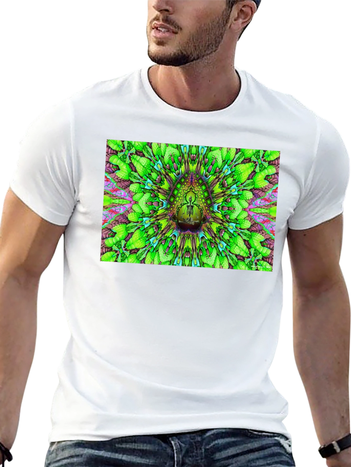 Psychedelic Green Pattern T-Shirt