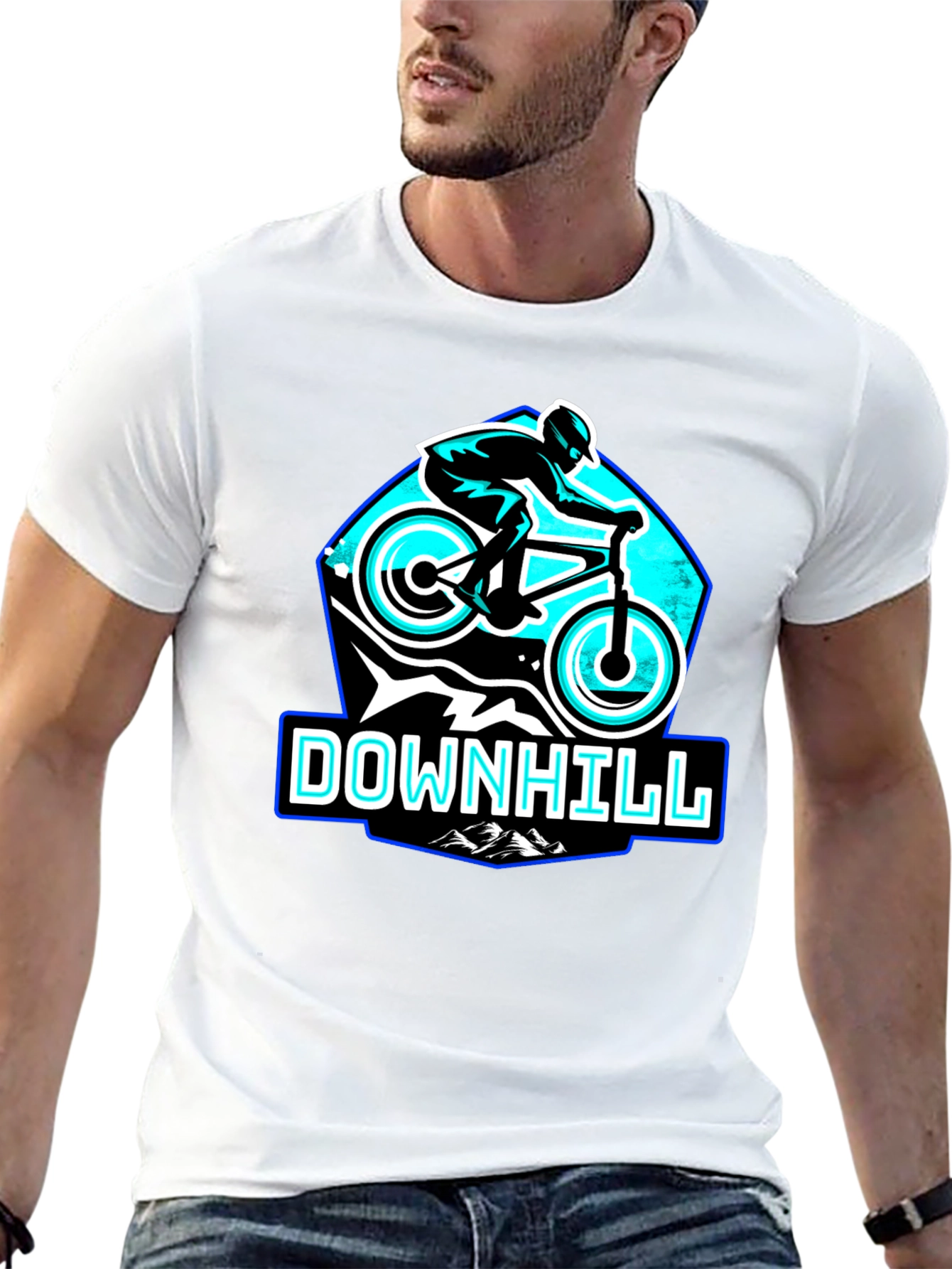 Downhill Mountain Biking T-Shirt - Black