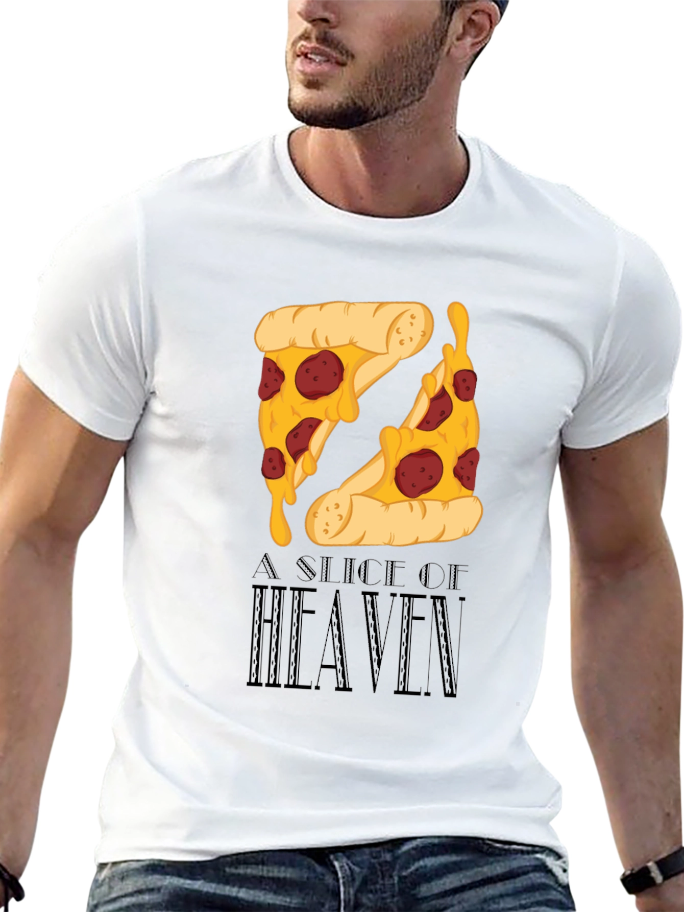 Pizza Slice of Heaven Black Graphic T-Shirt